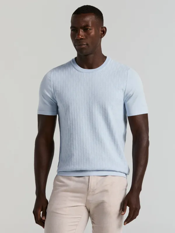 Geometric Textured Sweater Tee made by Perry Ellis