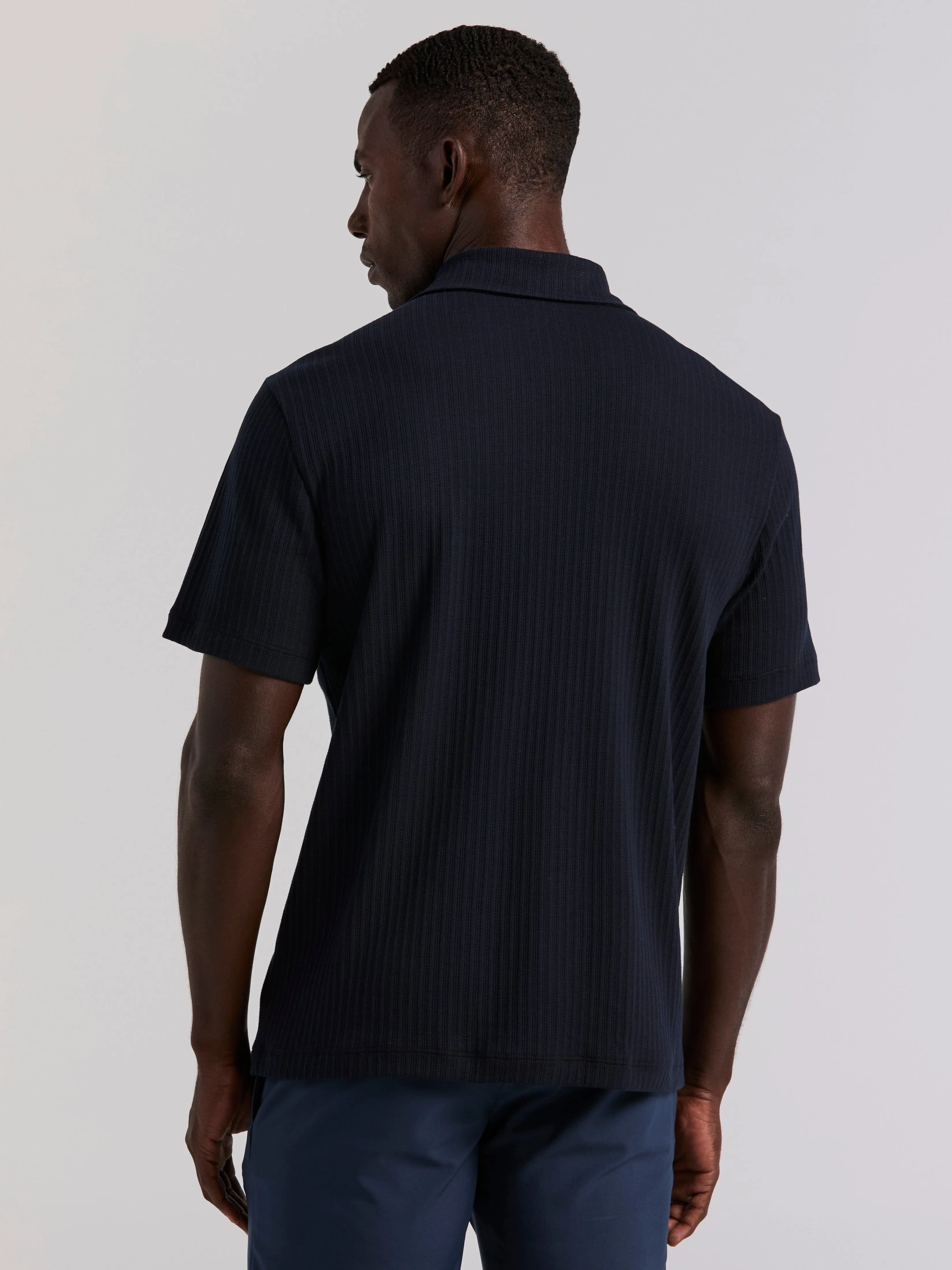 Vertical Stripe Jacquard Button Front Polo sold by Perry Ellis product image thumbnail 4