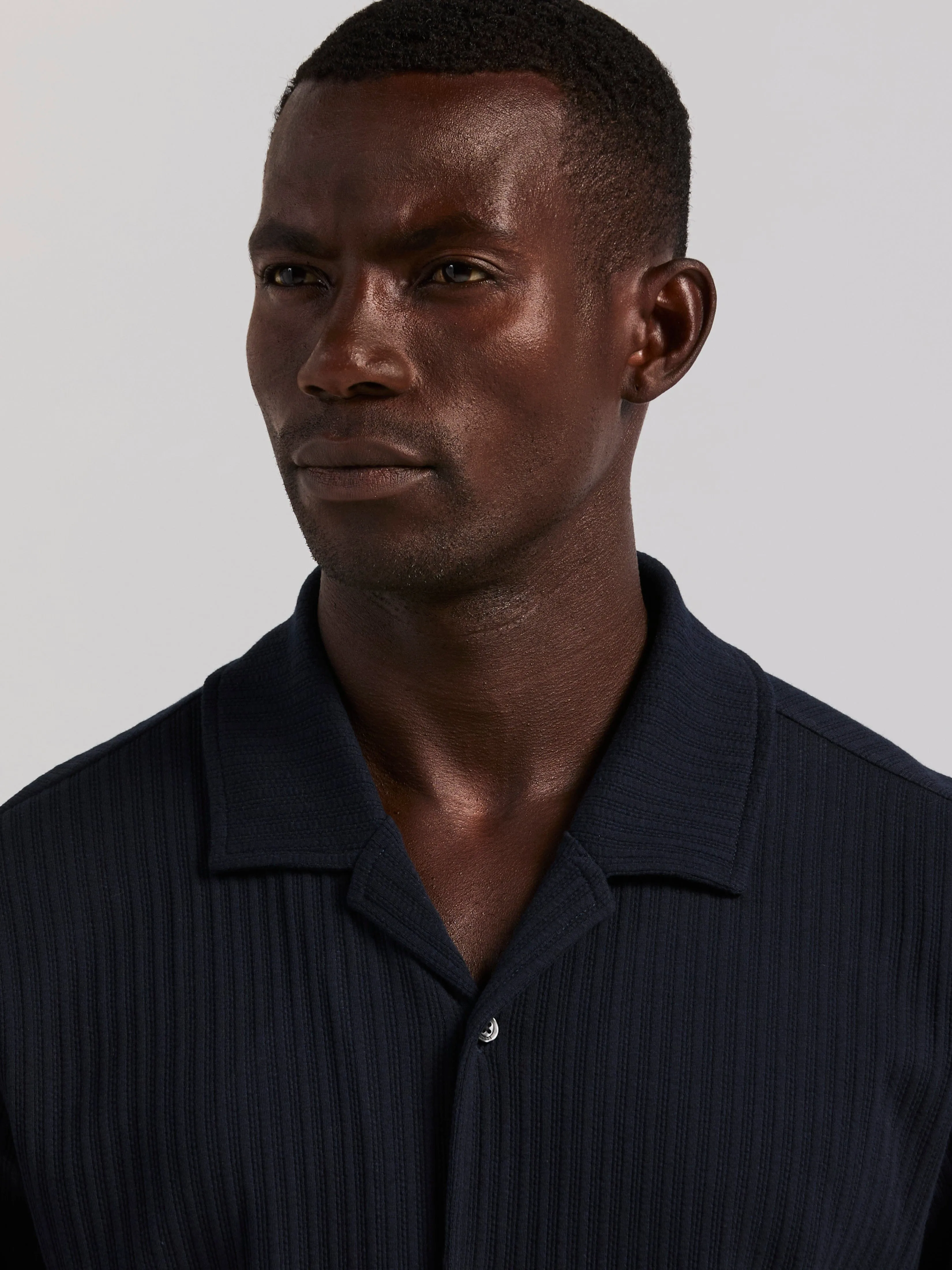 Vertical Stripe Jacquard Button Front Polo sold by Perry Ellis product image thumbnail 2