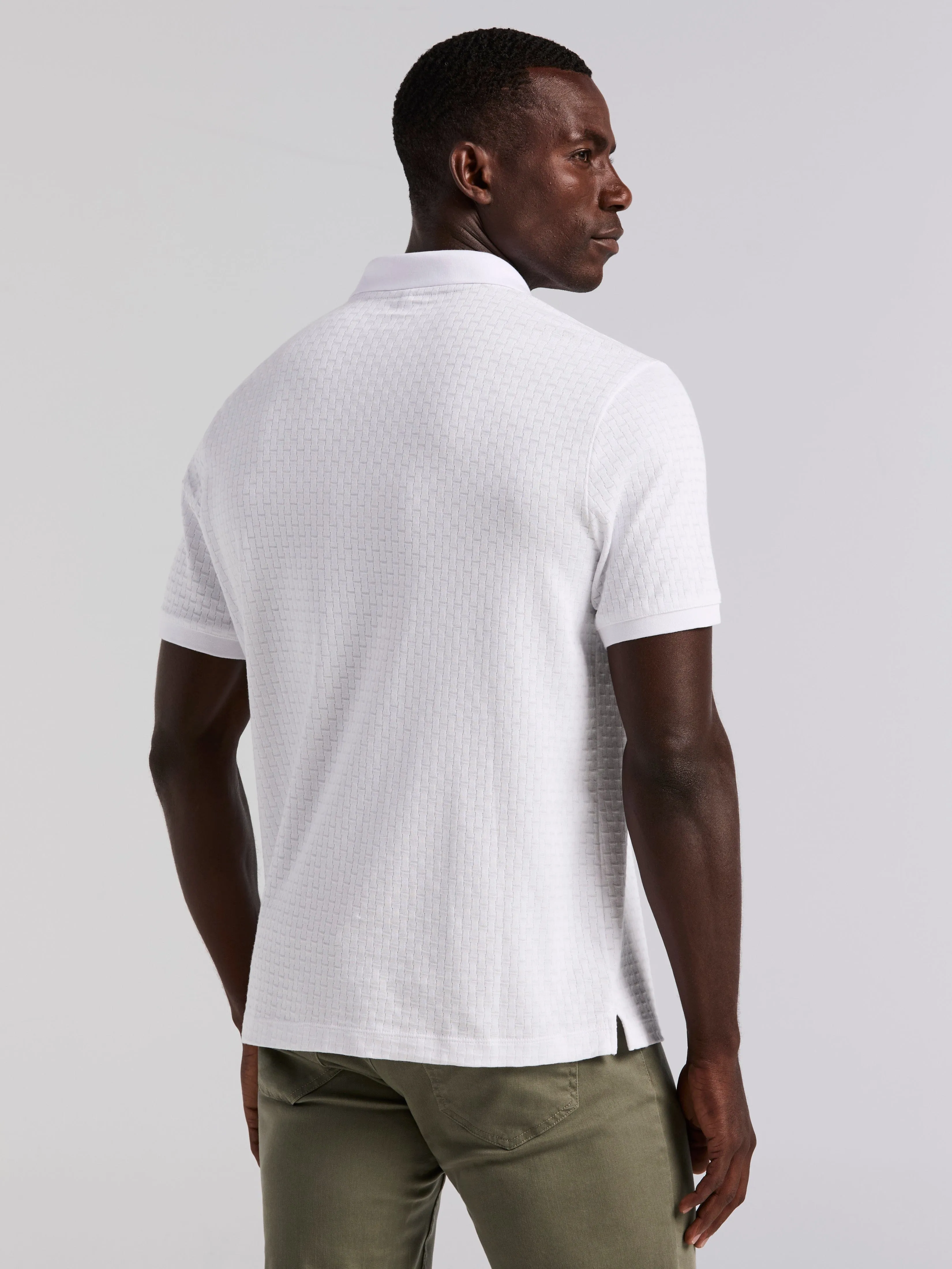 Cotton Jacquard Textured Geometric Polo sold by Perry Ellis product image thumbnail 4