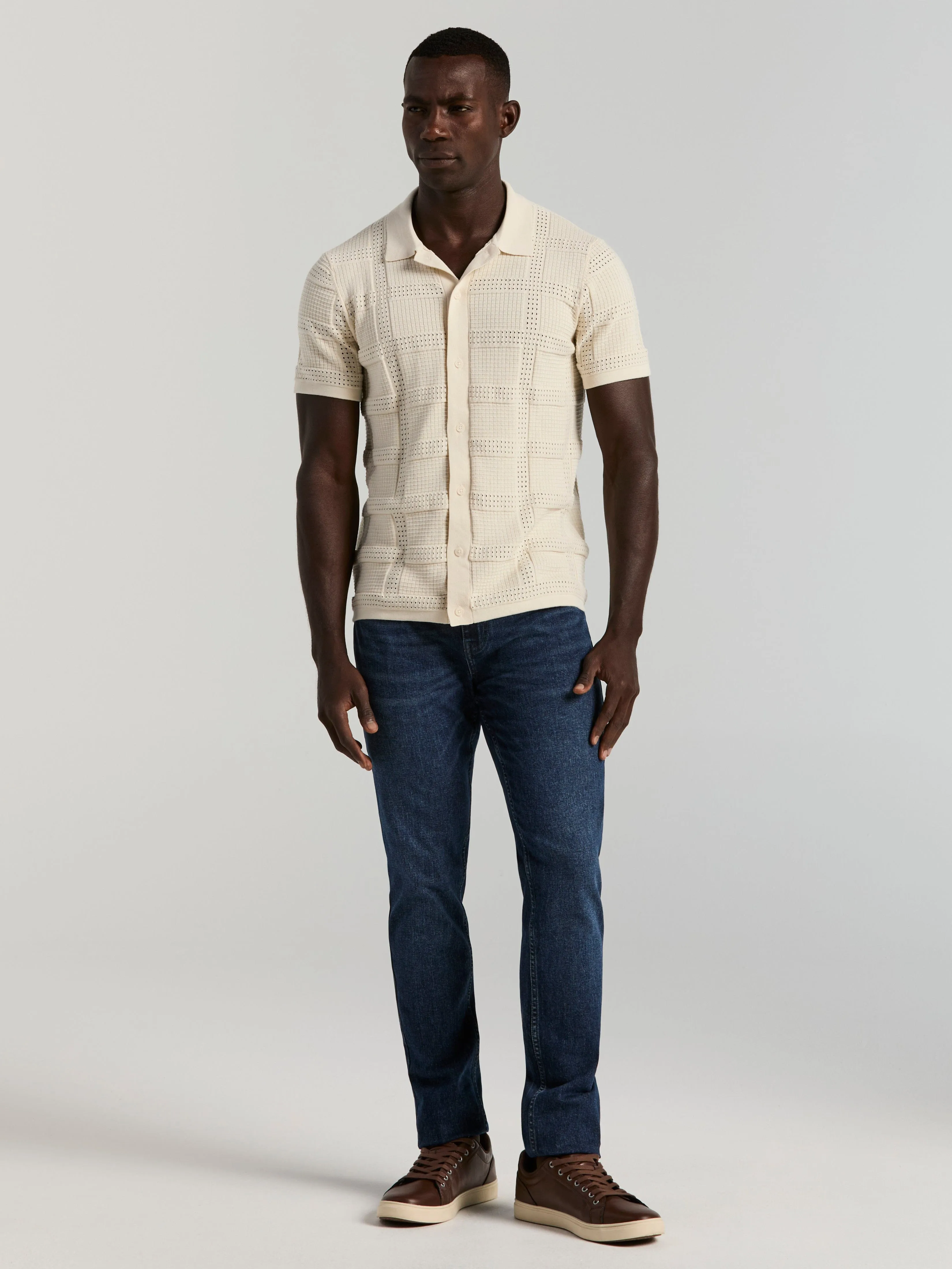 Jacquard Pattern Button Front Sweater sold by Perry Ellis product image thumbnail 4