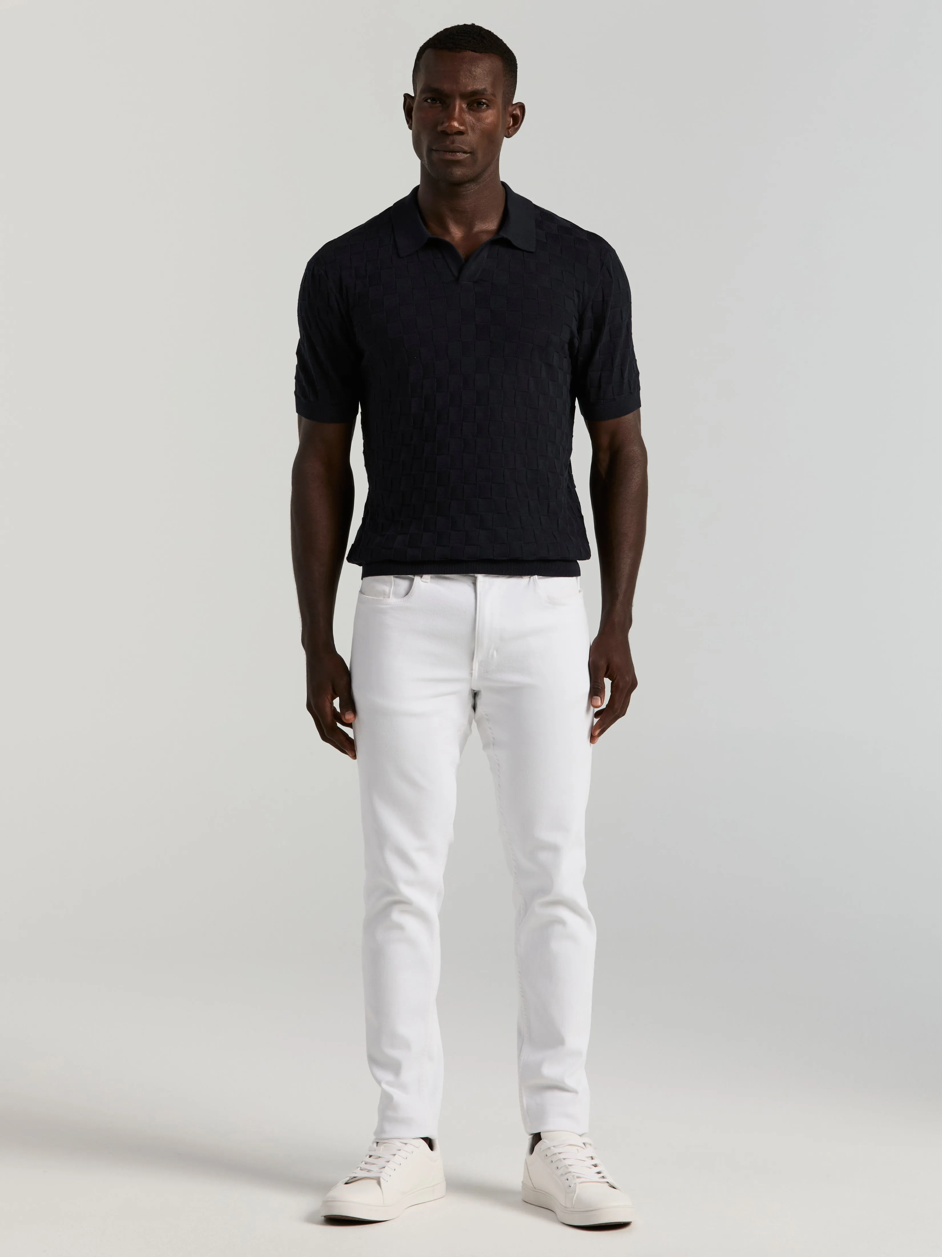 Square Pattern Open Collar Polo sold by Perry Ellis product image thumbnail 4