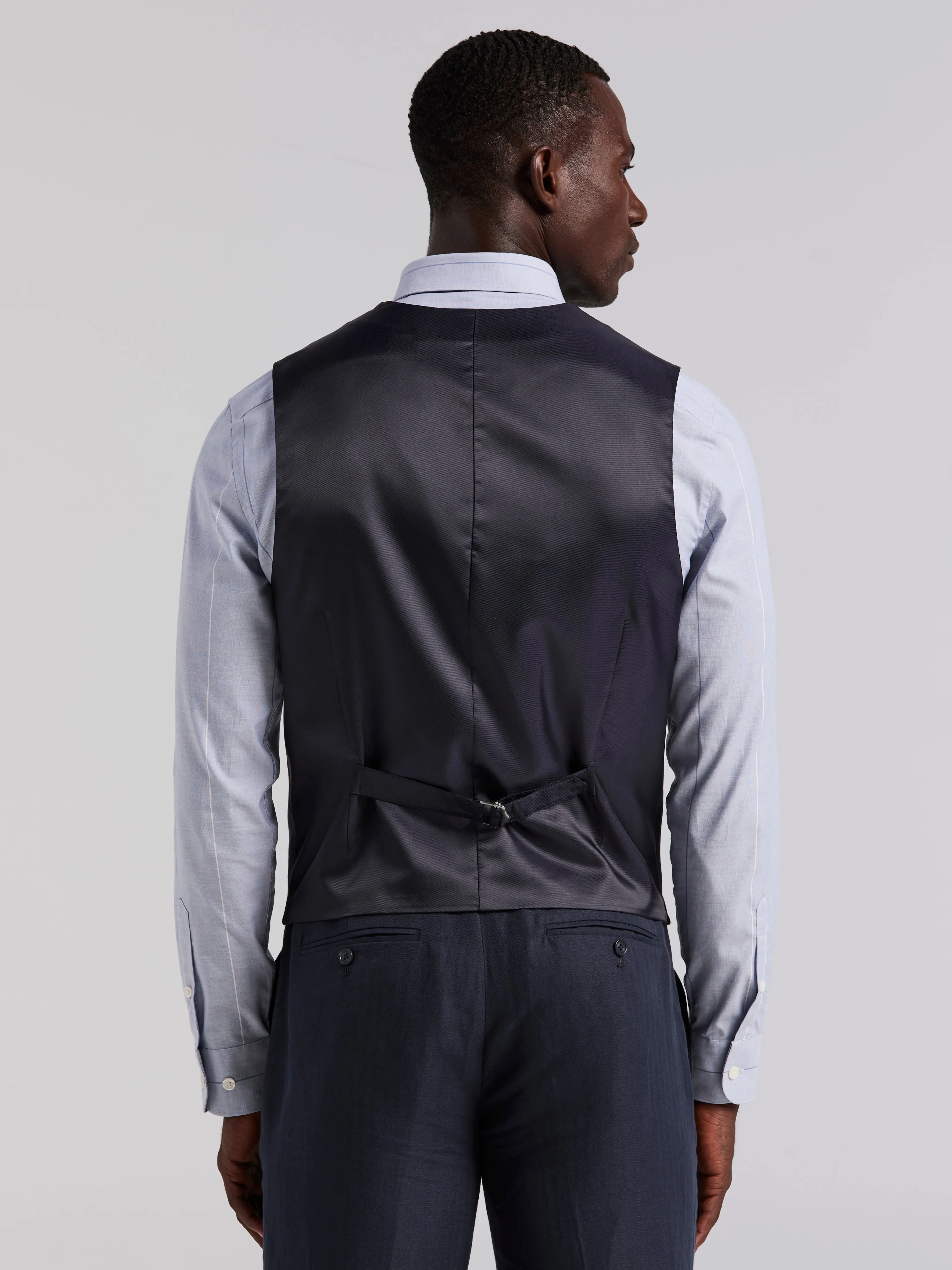 Slim Fit Linen Blend Herringbone Stretch Vest sold by Perry Ellis product image thumbnail 3