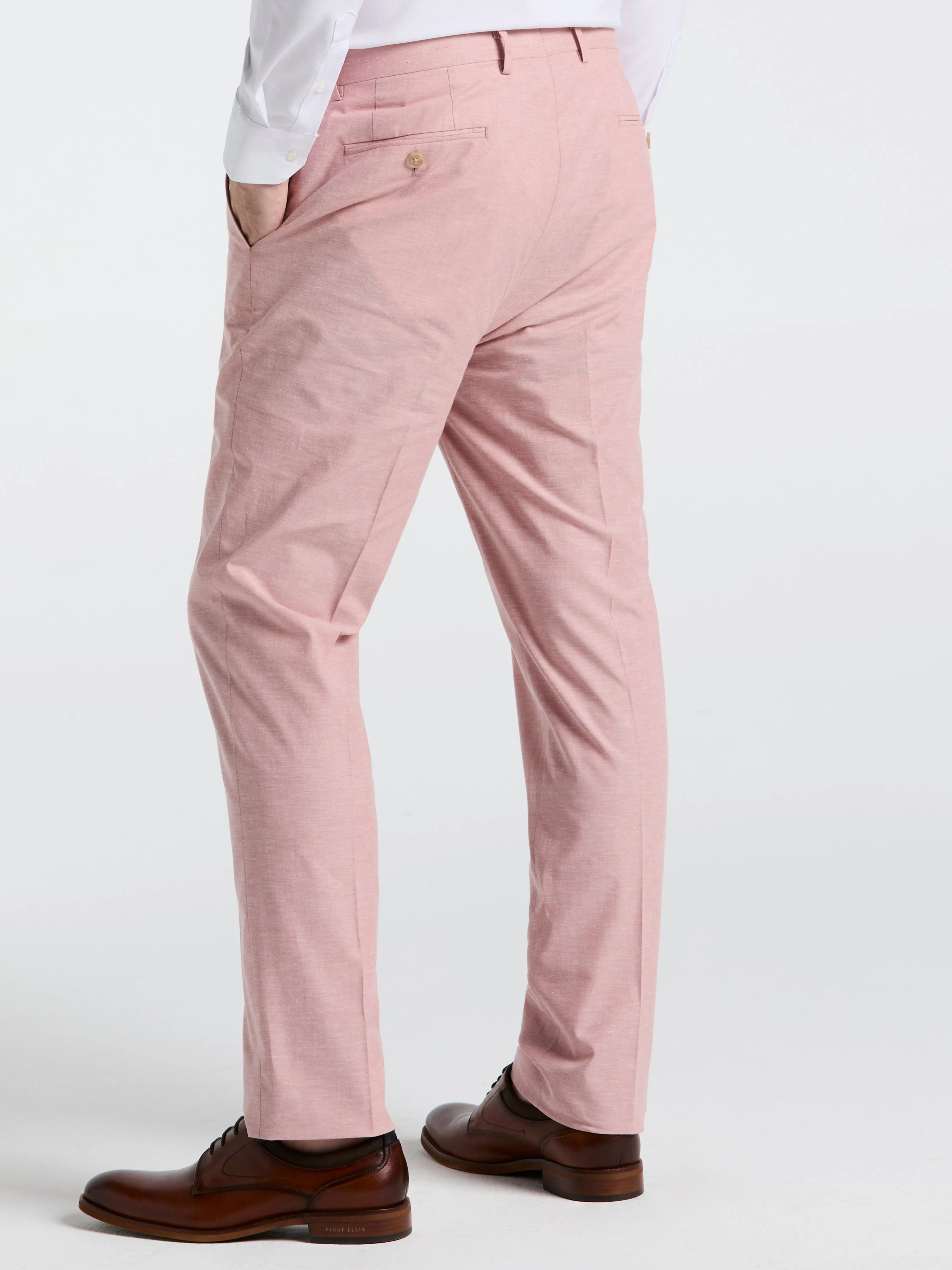 Slim Fit Solid Linen Blend Pant sold by Perry Ellis product image thumbnail 2