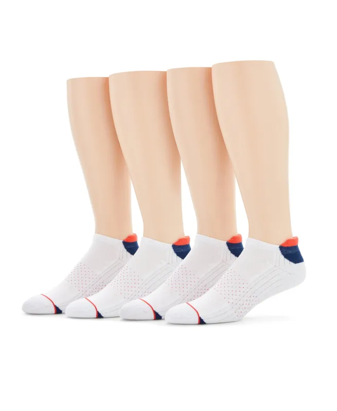 4 Pack Block Low Cut Socks made by Perry Ellis