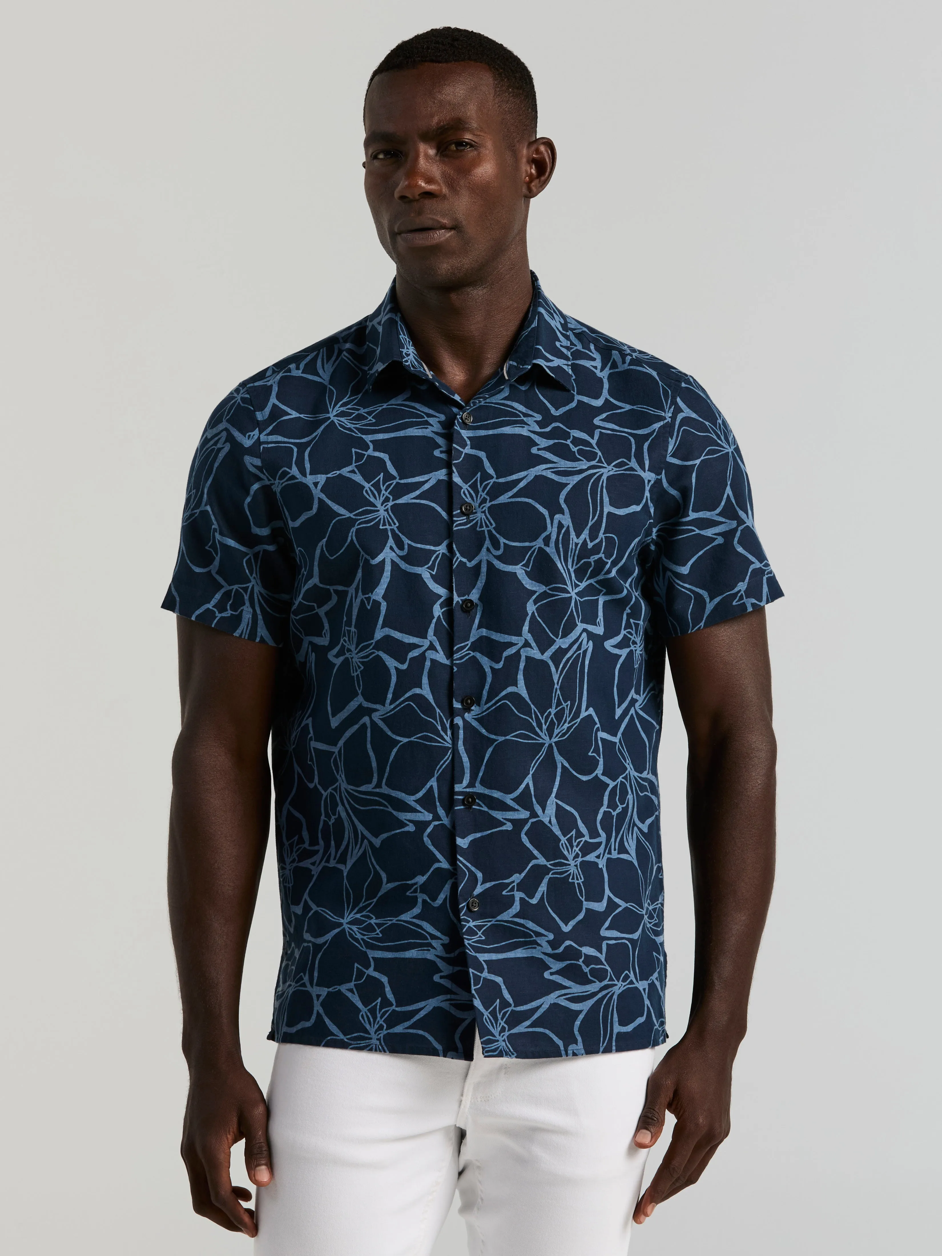 Linen Floral Print Shirt sold by Perry Ellis