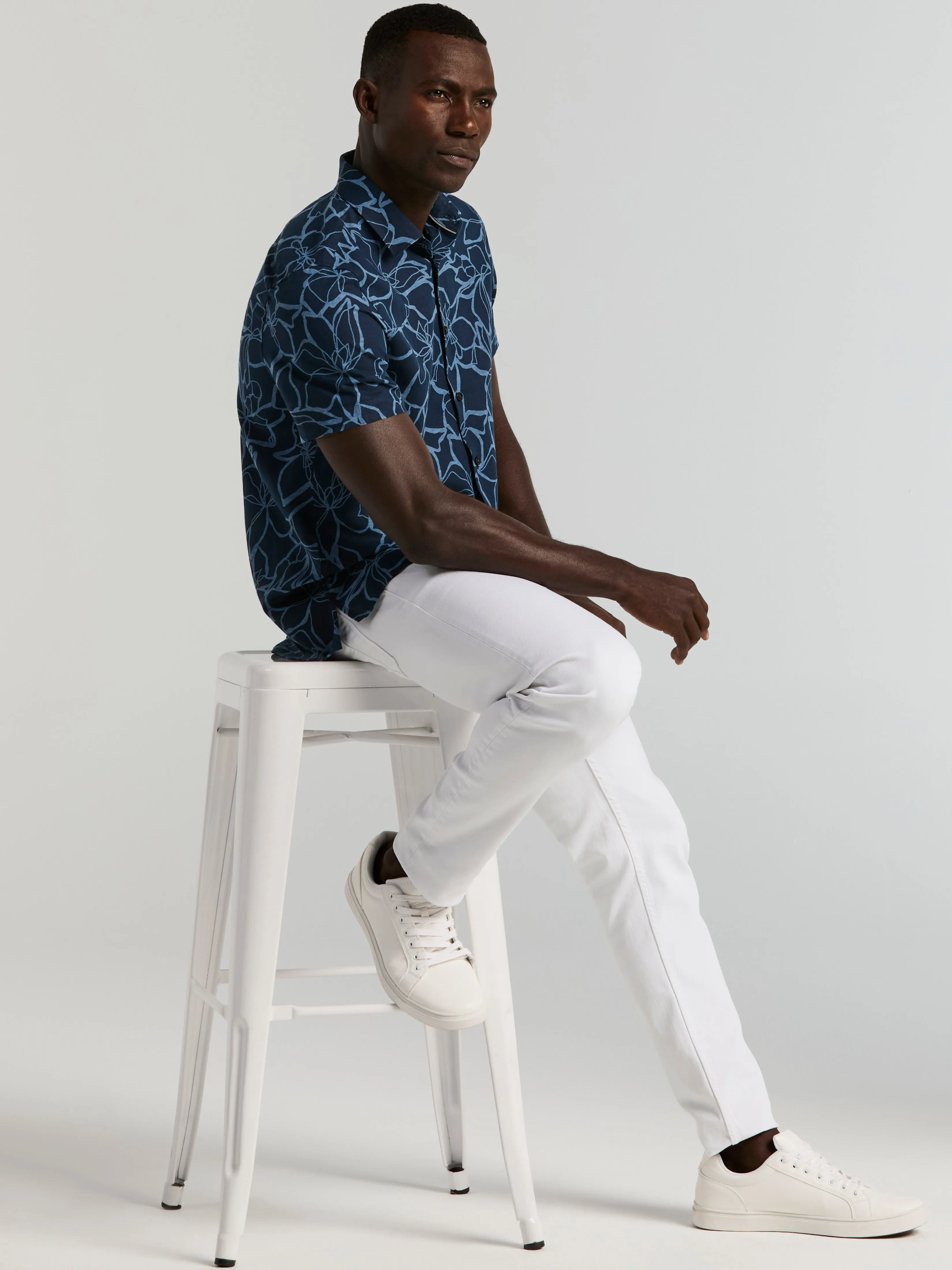 Linen Floral Print Shirt sold by Perry Ellis product image thumbnail 5