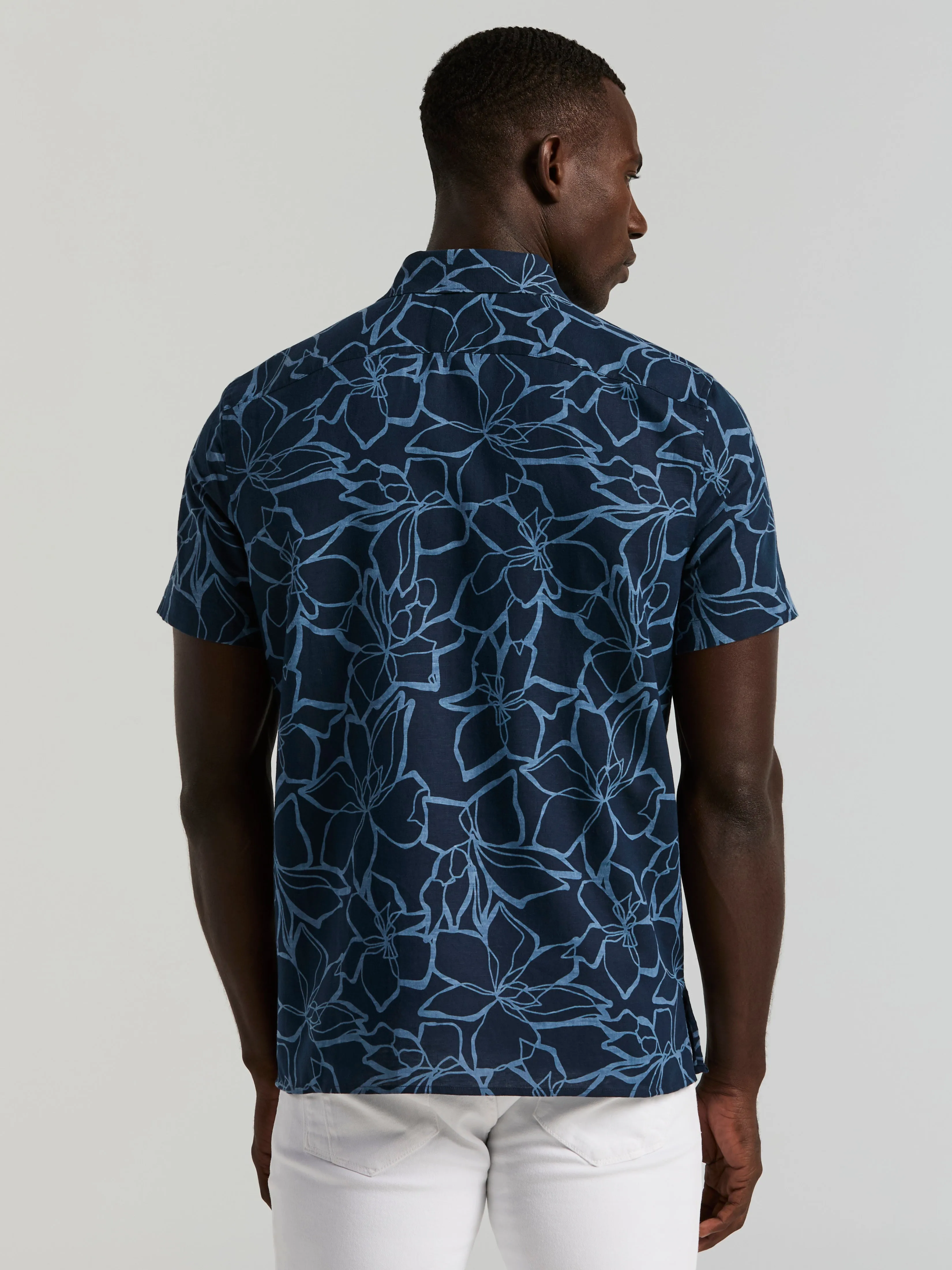 Linen Floral Print Shirt sold by Perry Ellis product image thumbnail 3