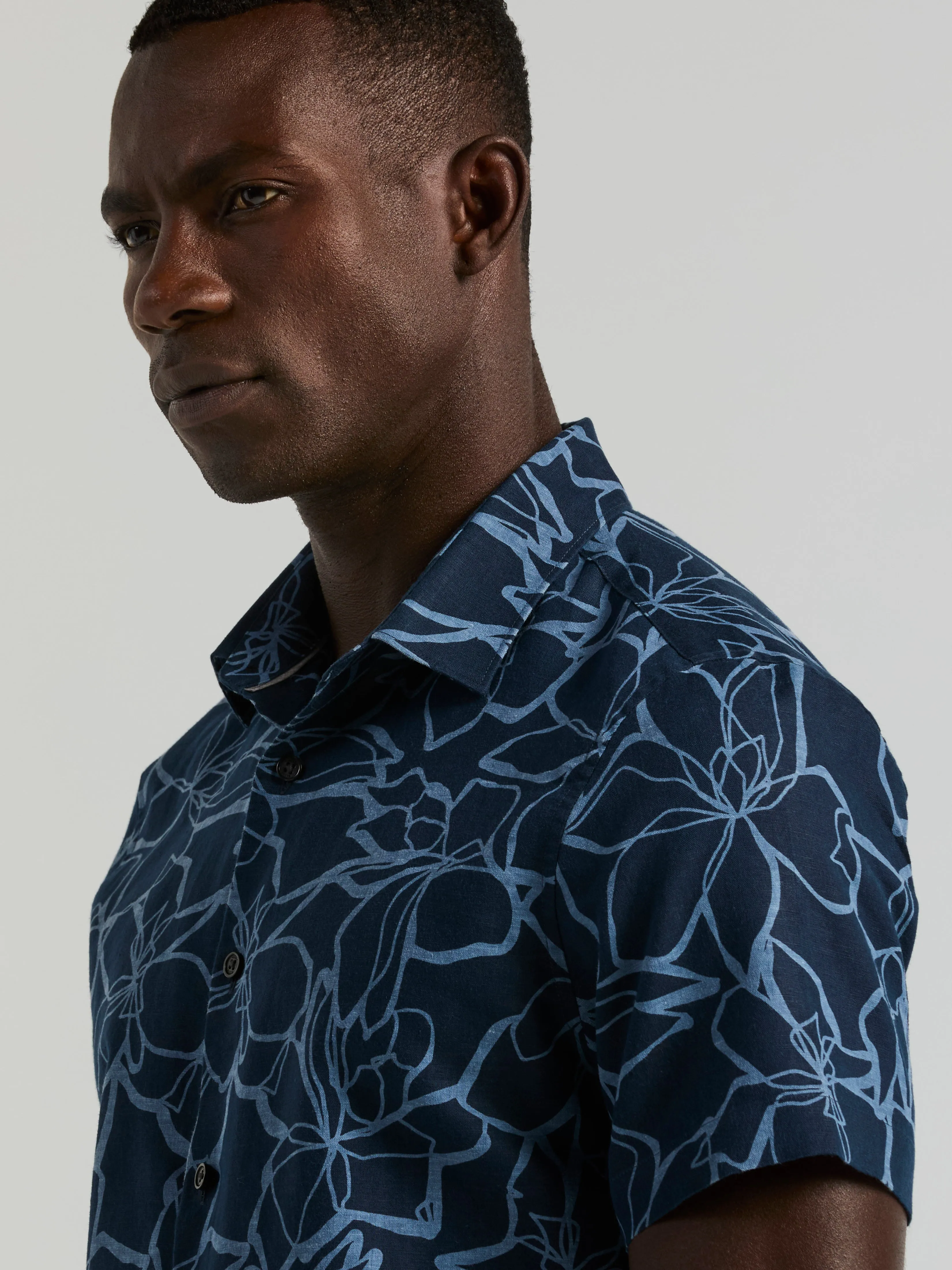 Linen Floral Print Shirt sold by Perry Ellis product image thumbnail 2