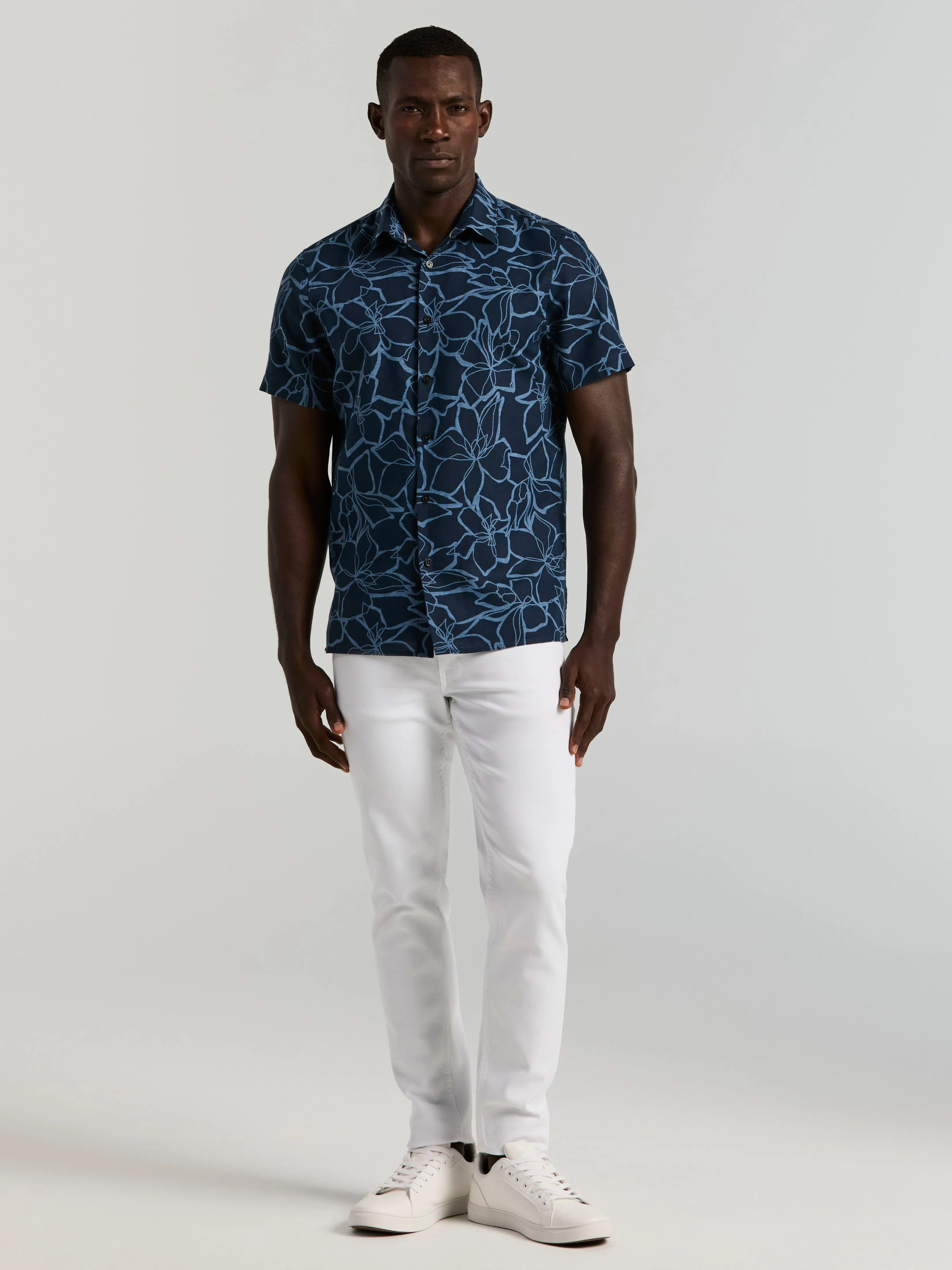 Linen Floral Print Shirt sold by Perry Ellis product image thumbnail 4