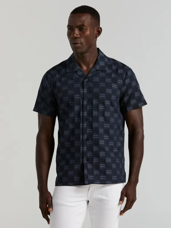 Cotton Clipped Dobby Camp Collar Shirt sold by Perry Ellis