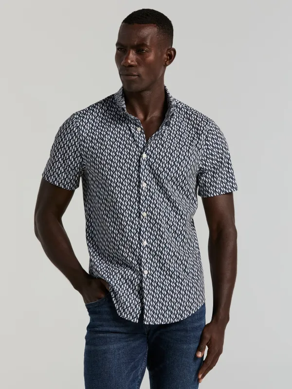 Slim Fit Wave Print Shirt sold by Perry Ellis