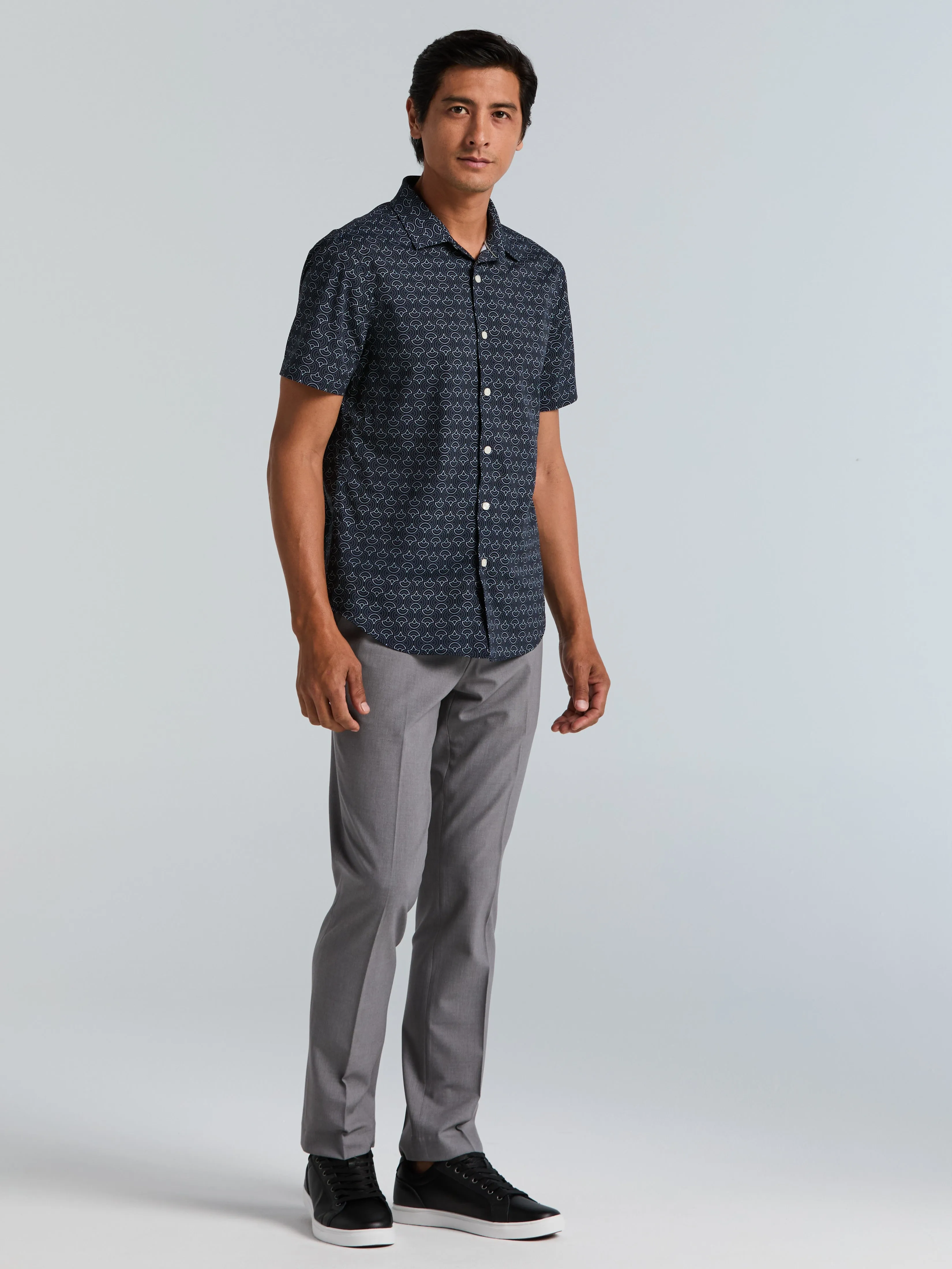 Dotted Wave Print Slim Fit Total Stretch Shirt sold by Perry Ellis product image thumbnail 5