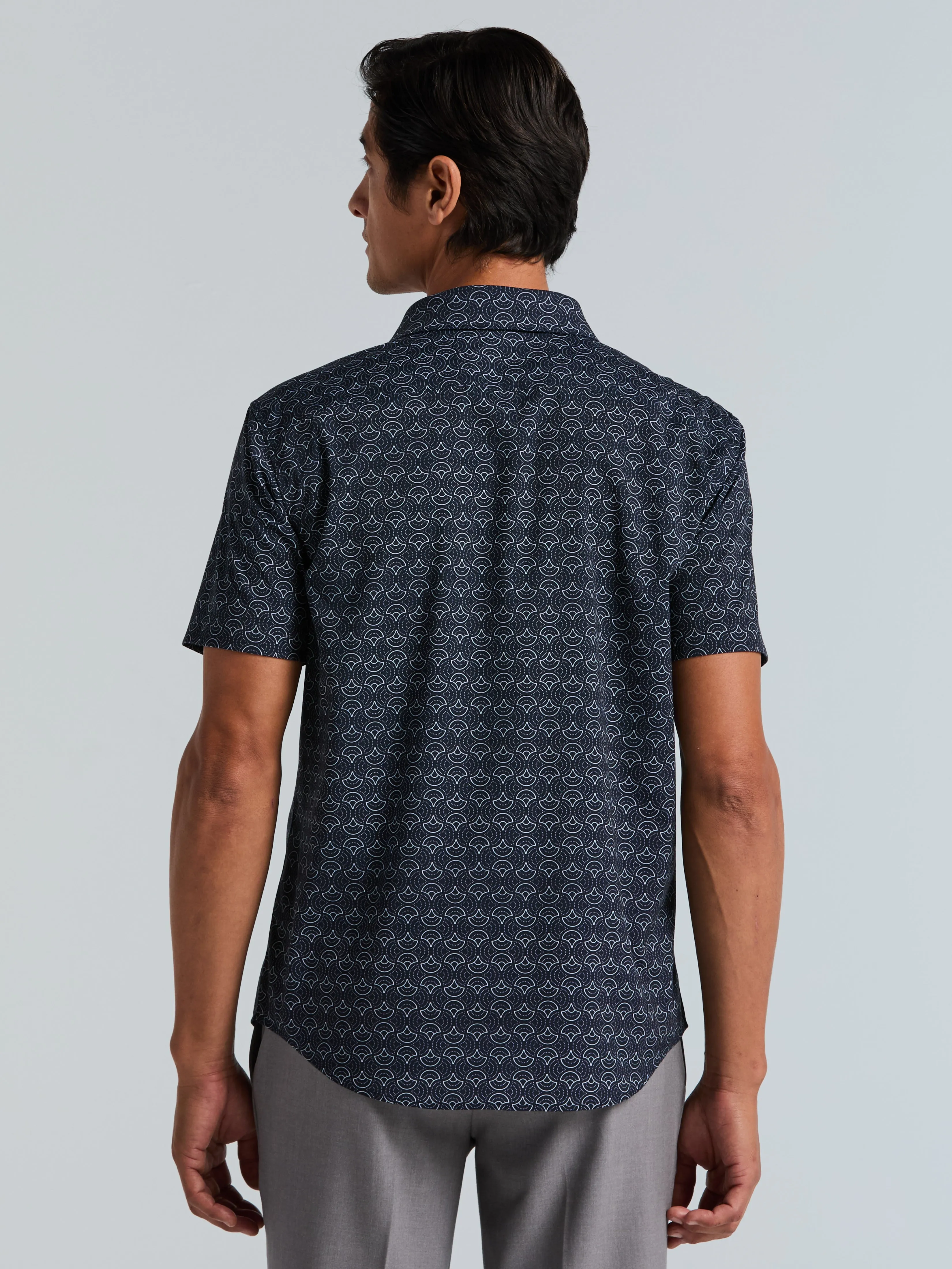 Dotted Wave Print Slim Fit Total Stretch Shirt sold by Perry Ellis product image thumbnail 3