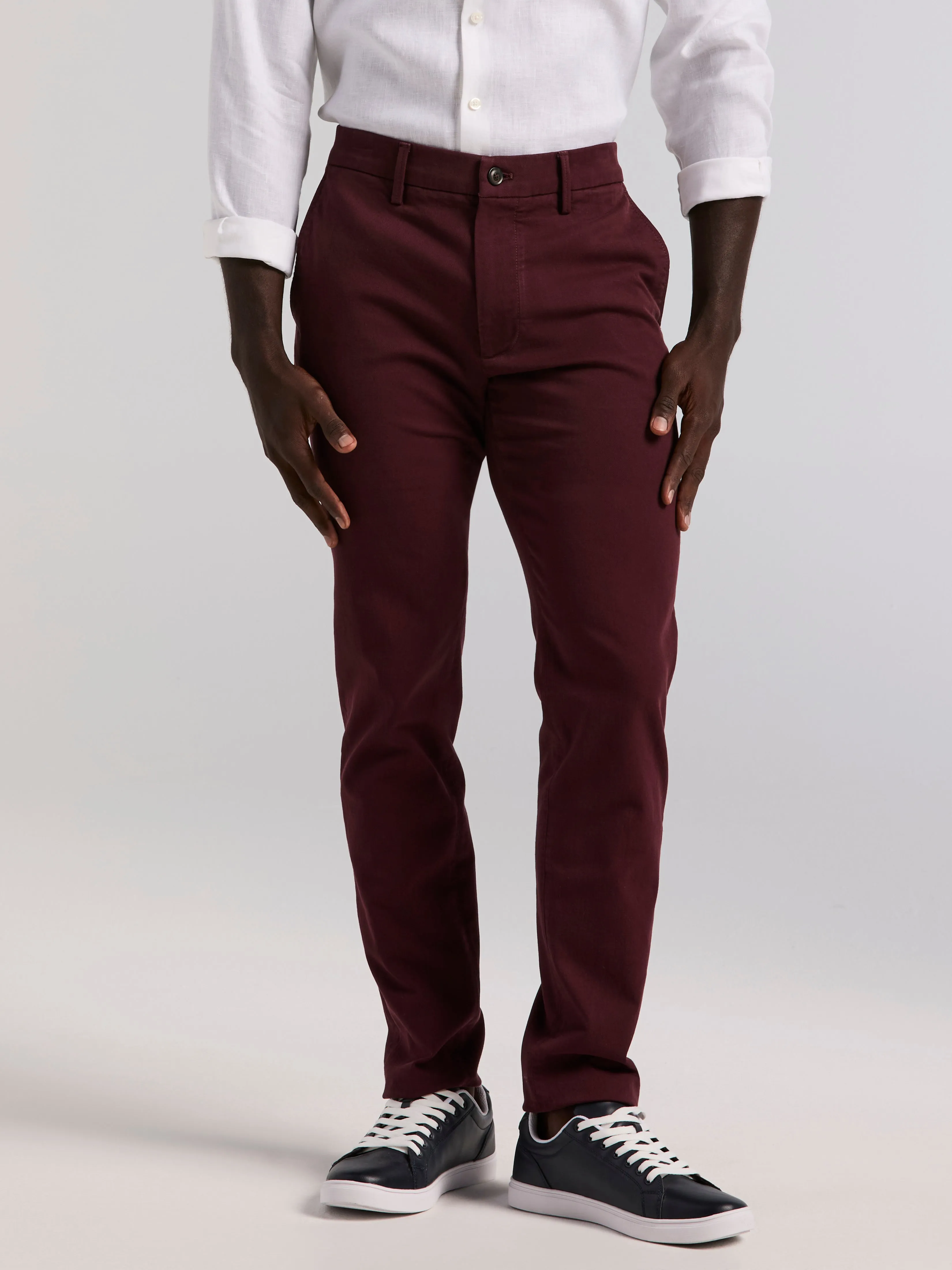 Slim Fit Dyed Solid Twill Chino Pant sold by Perry Ellis product image thumbnail 2