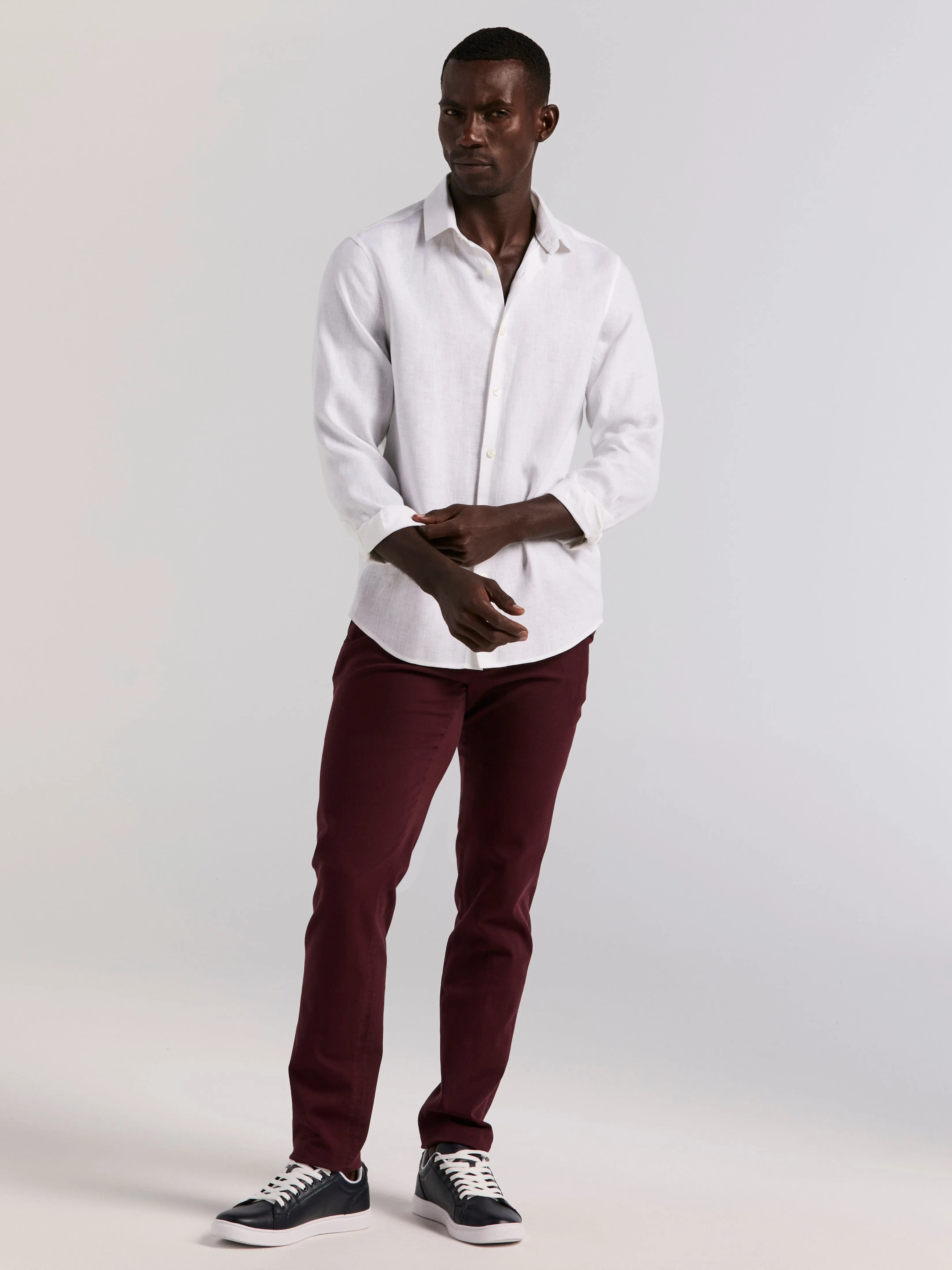 Slim Fit Dyed Solid Twill Chino Pant sold by Perry Ellis product image thumbnail 4