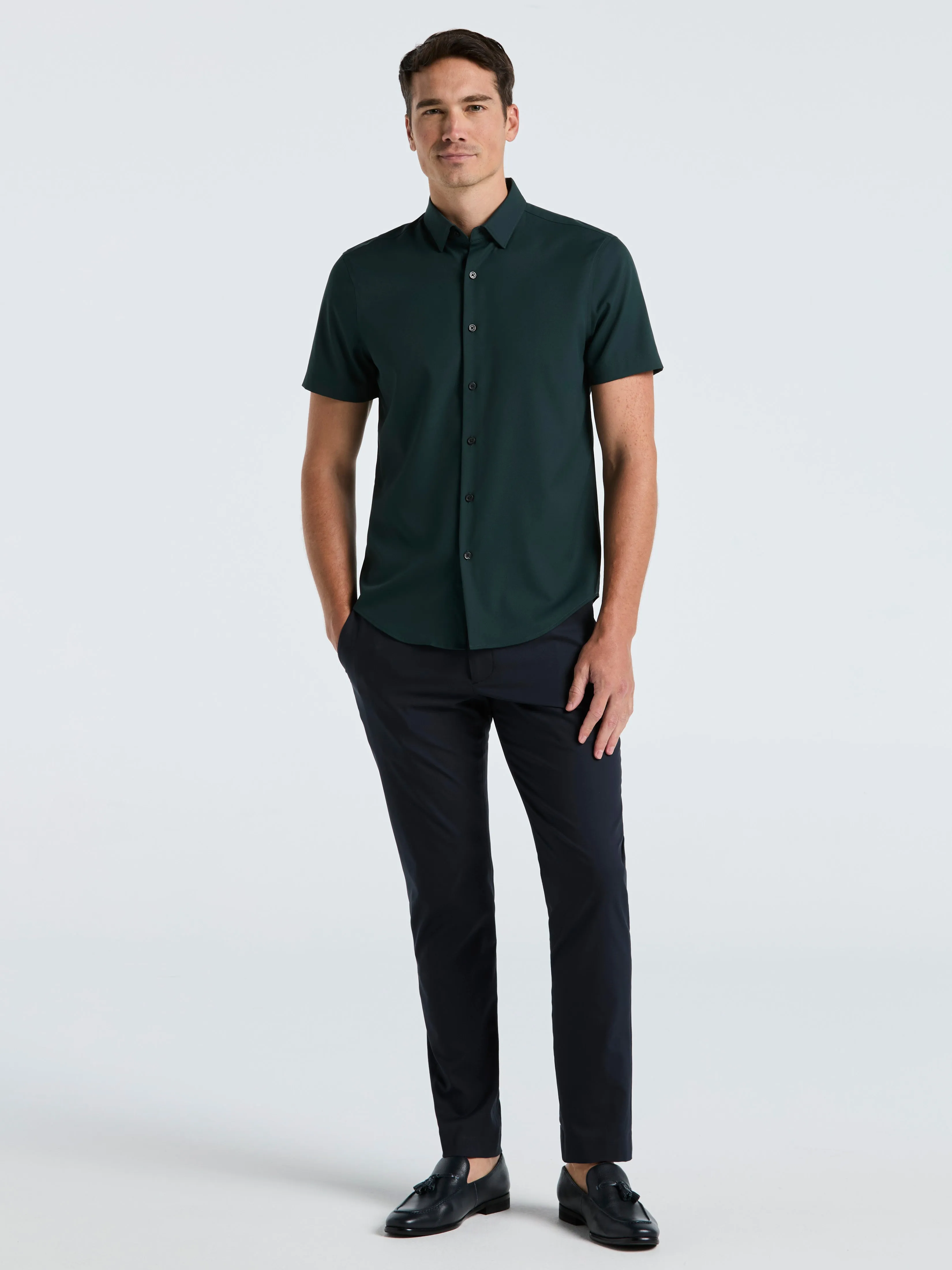 Slim Fit Total Stretch Solid Shirt sold by Perry Ellis product image thumbnail 4