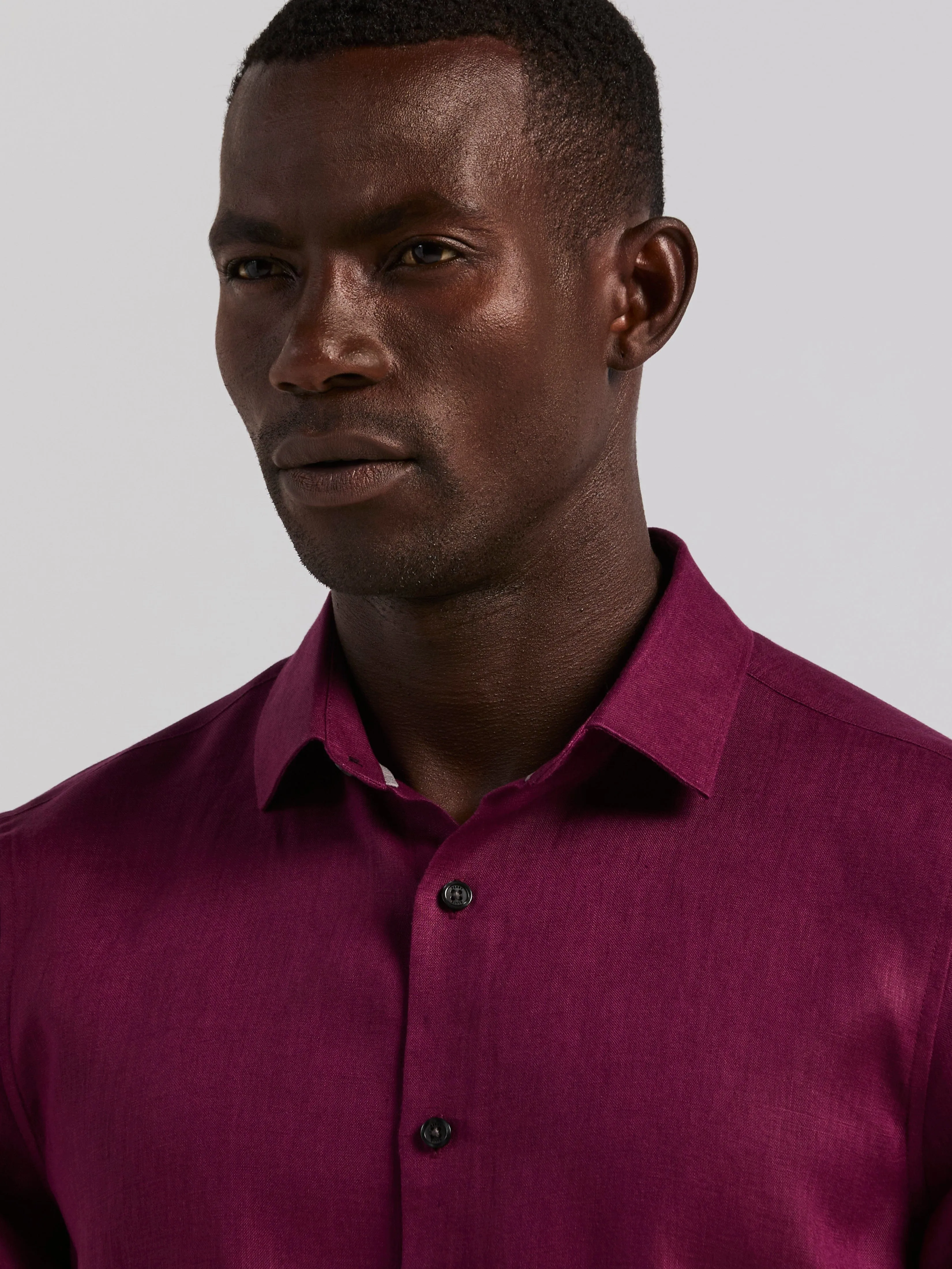 Solid Linen Shirt sold by Perry Ellis product image thumbnail 2