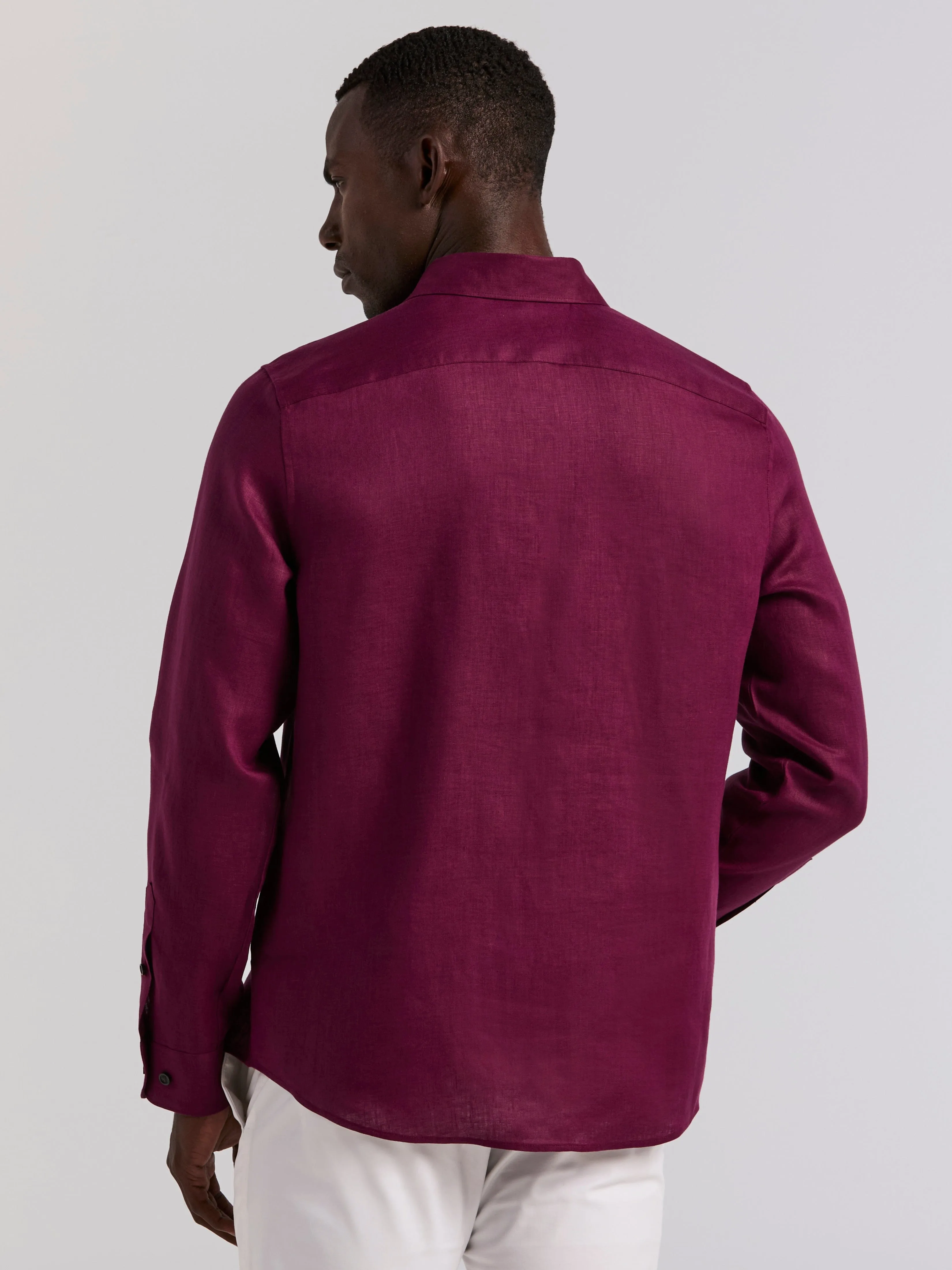 Solid Linen Shirt sold by Perry Ellis product image thumbnail 4