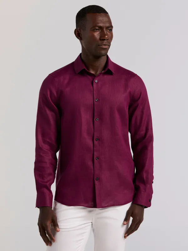 Solid Linen Shirt made by Perry Ellis