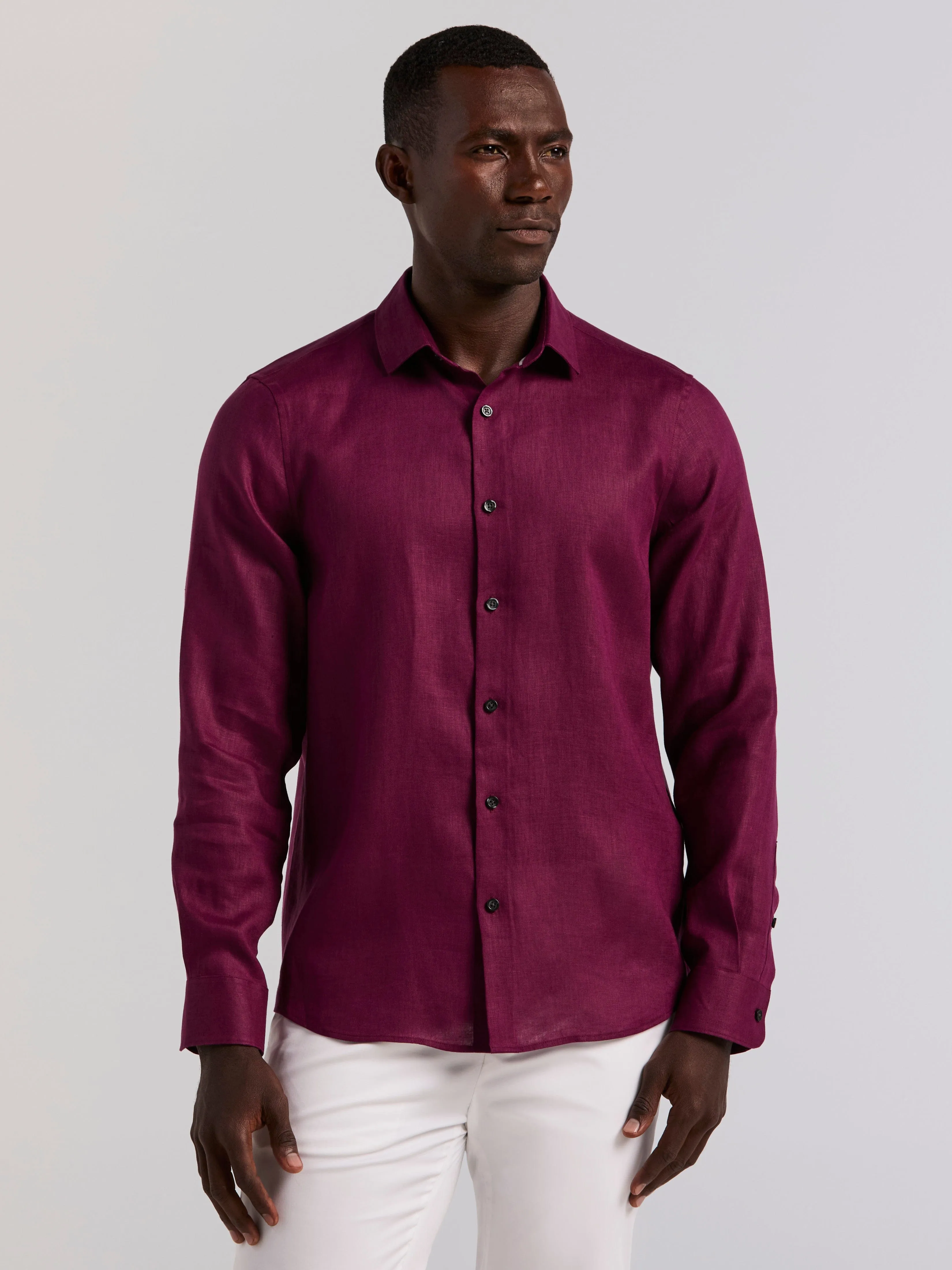Solid Linen Shirt sold by Perry Ellis