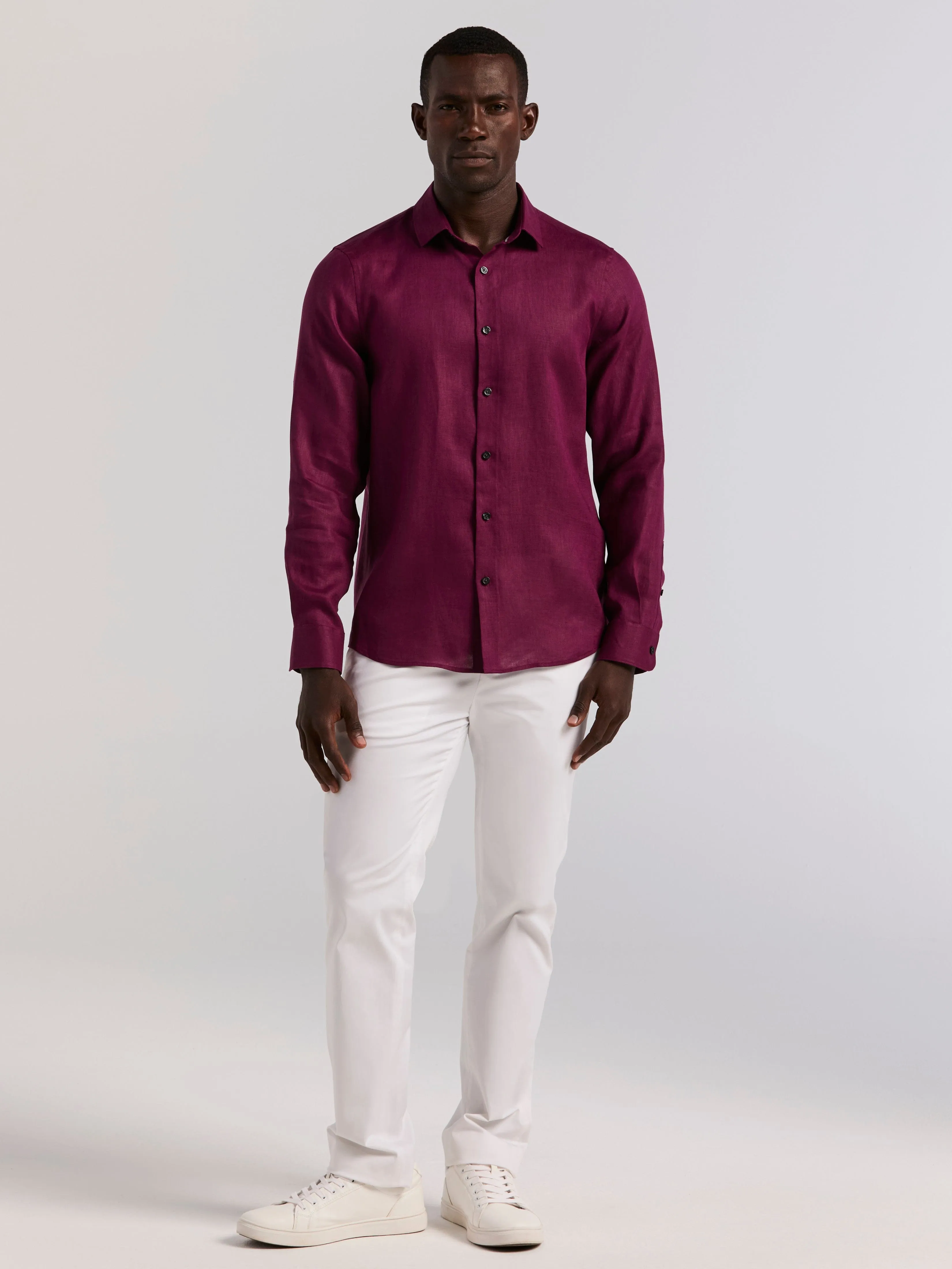 Solid Linen Shirt sold by Perry Ellis product image thumbnail 5