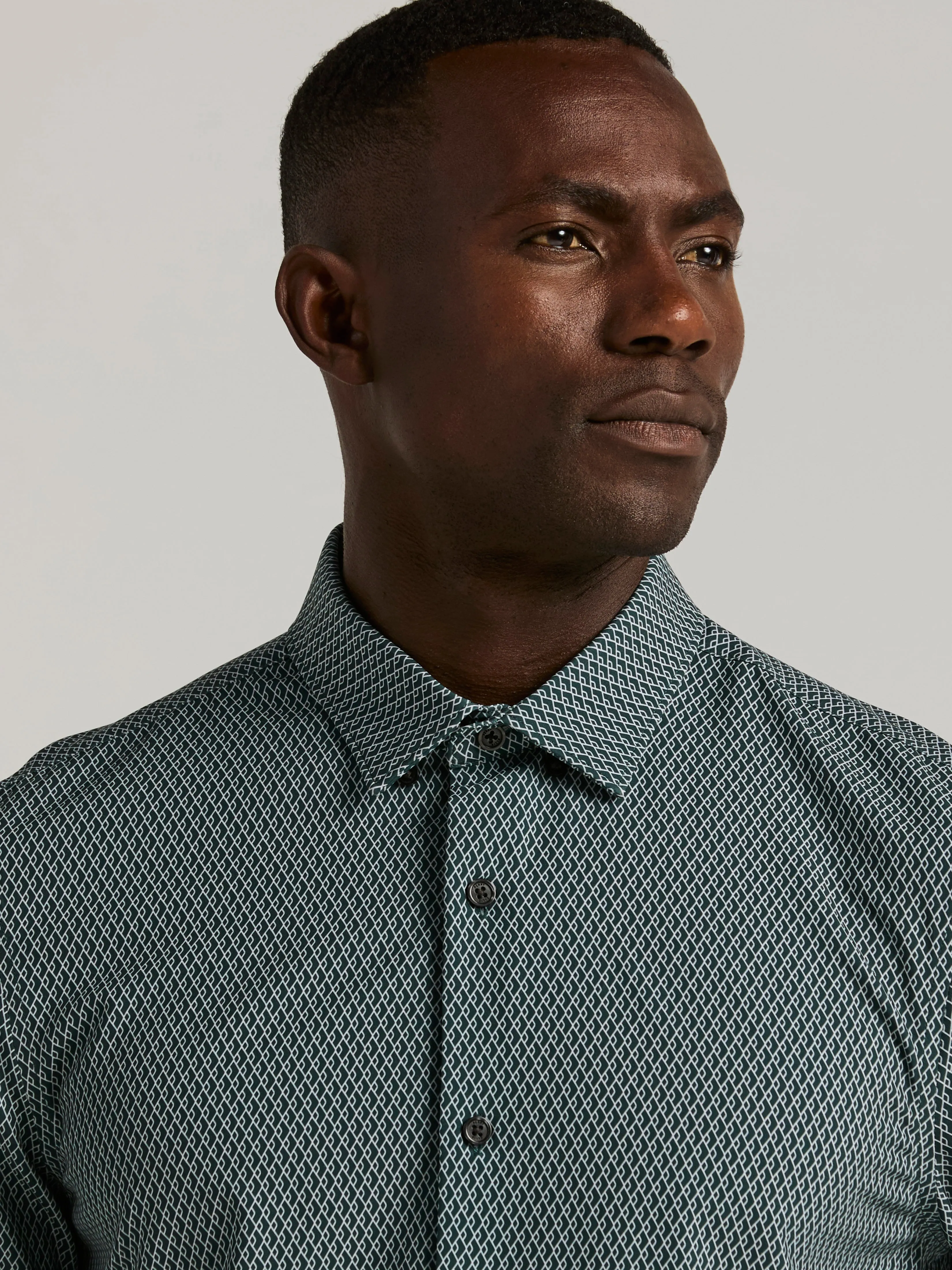 Slim Fit Total Stretch Diamond Geo Print Shirt sold by Perry Ellis product image thumbnail 2