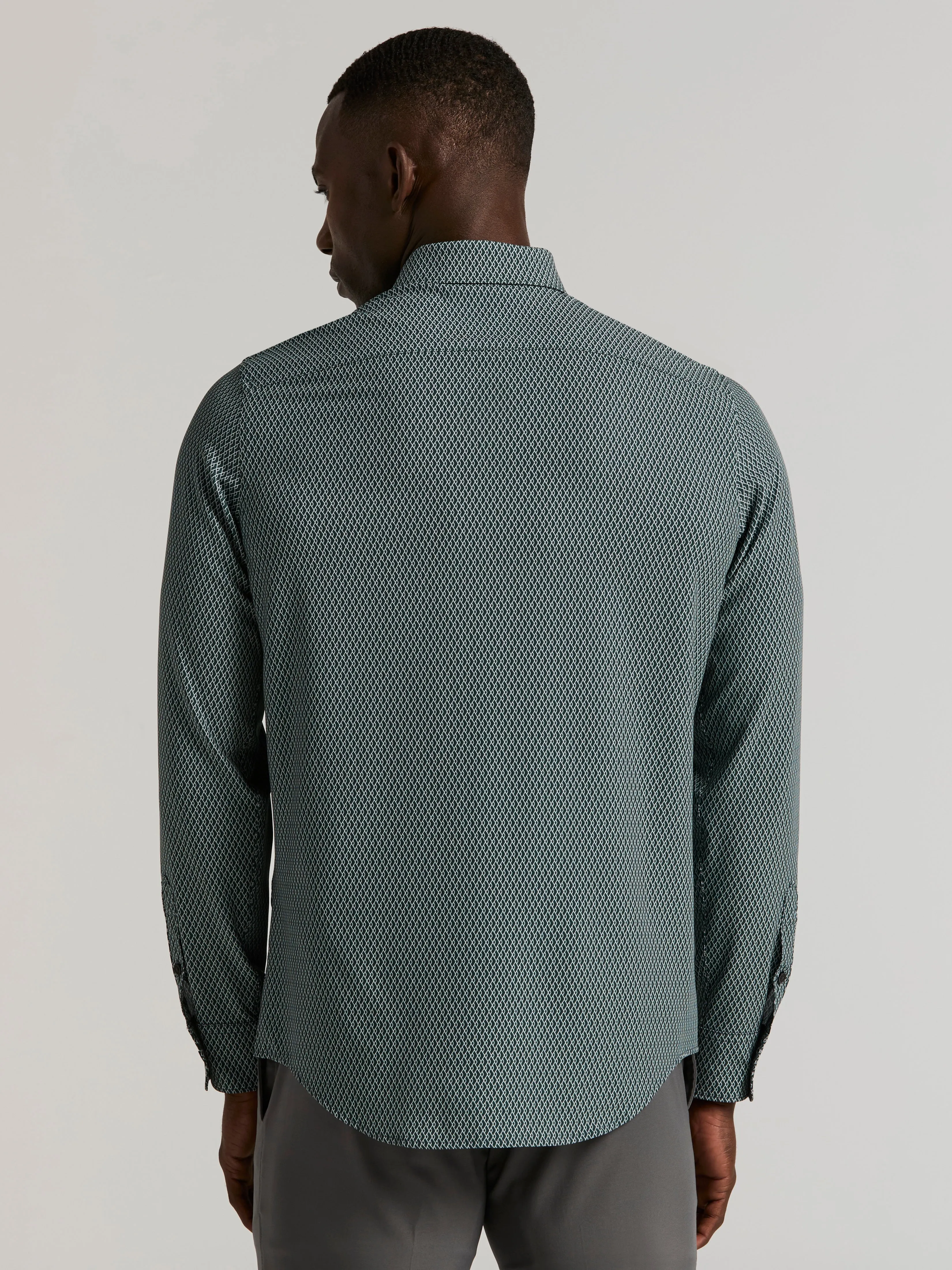 Slim Fit Total Stretch Diamond Geo Print Shirt sold by Perry Ellis product image thumbnail 4