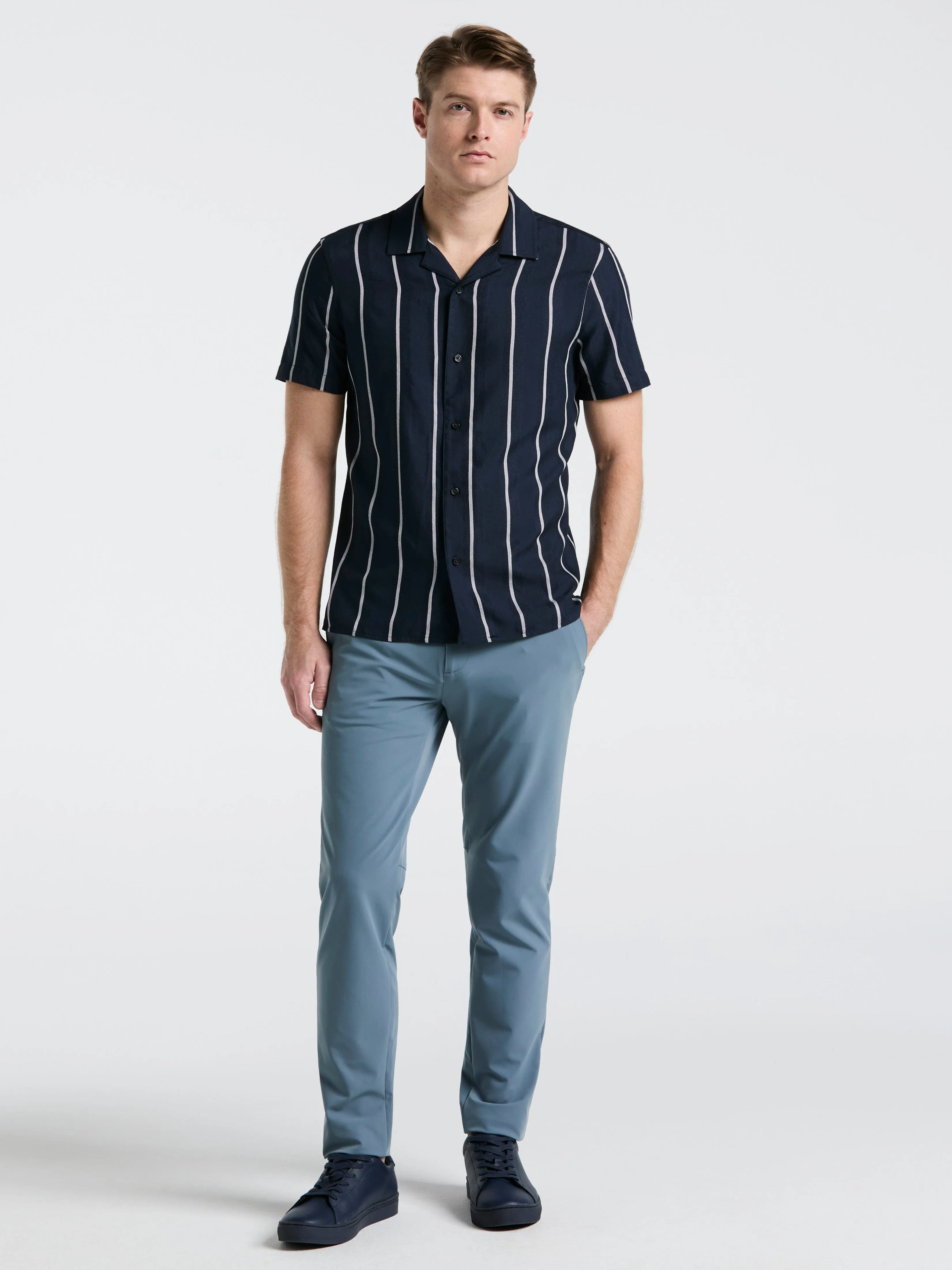 EcoVero™ Striped Camp Collar Shirt sold by Perry Ellis product image thumbnail 4