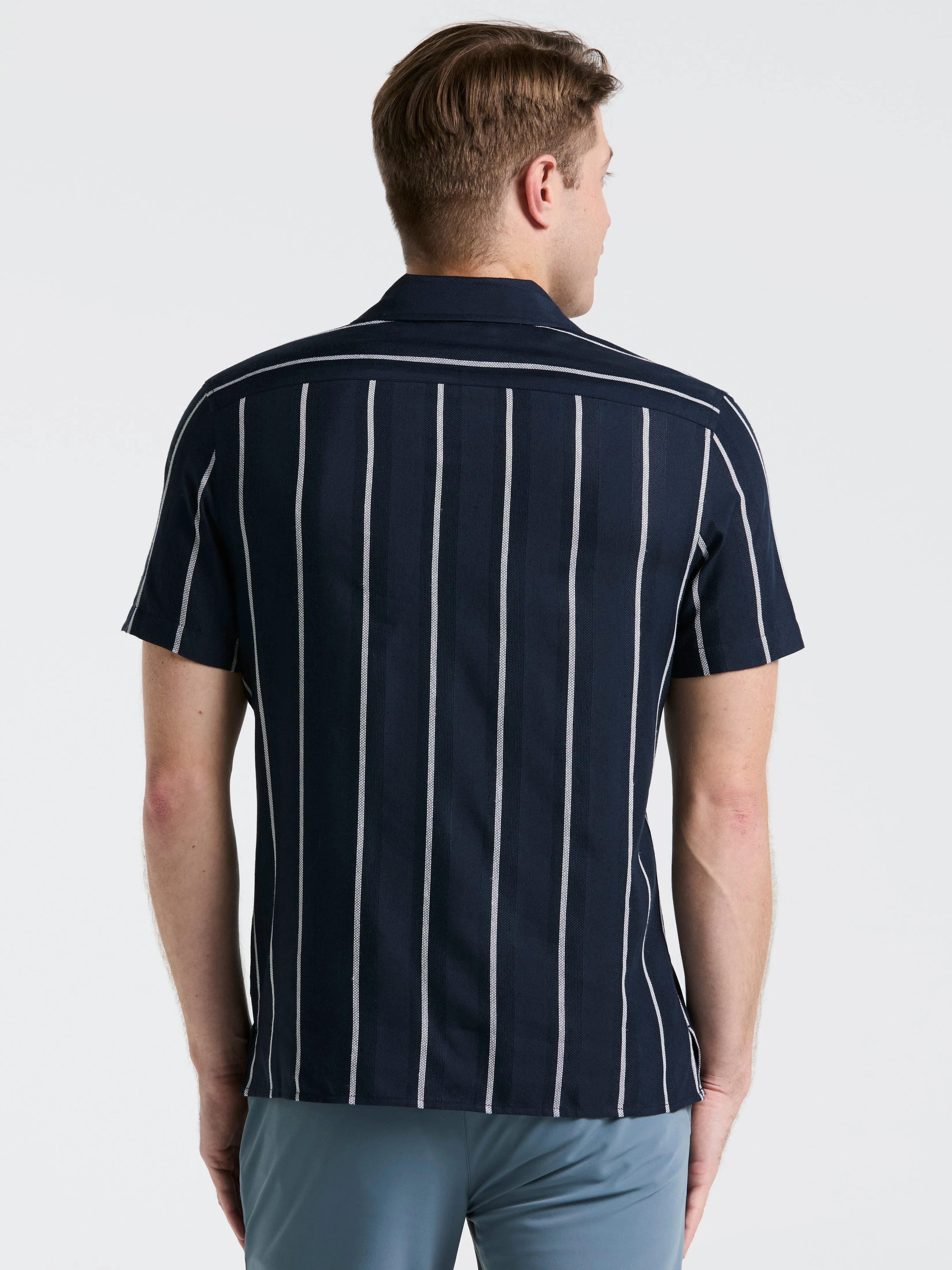 EcoVero™ Striped Camp Collar Shirt sold by Perry Ellis product image thumbnail 2