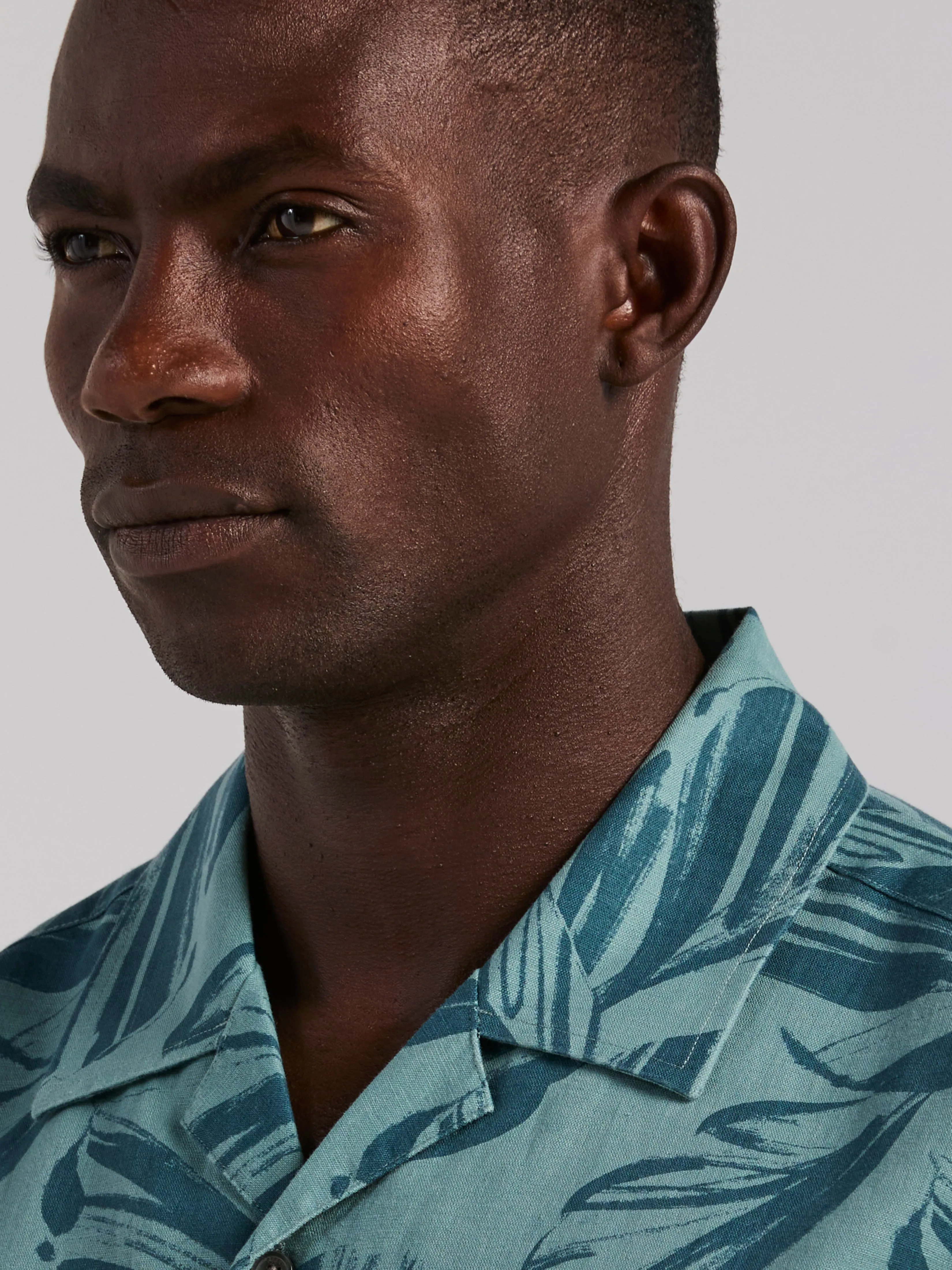 Leaf Print Camp Collar Shirt sold by Perry Ellis product image thumbnail 2