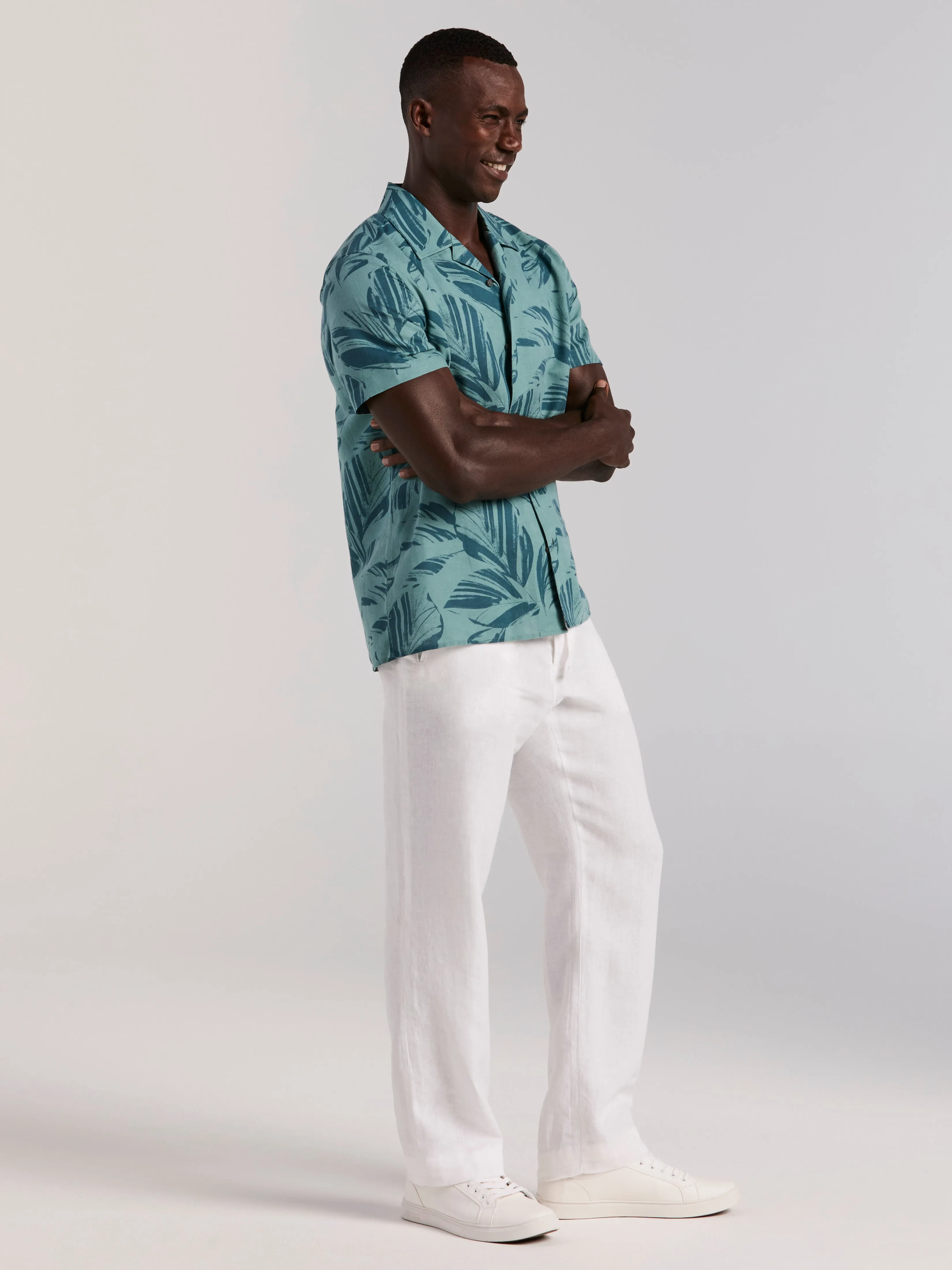 Leaf Print Camp Collar Shirt sold by Perry Ellis product image thumbnail 4