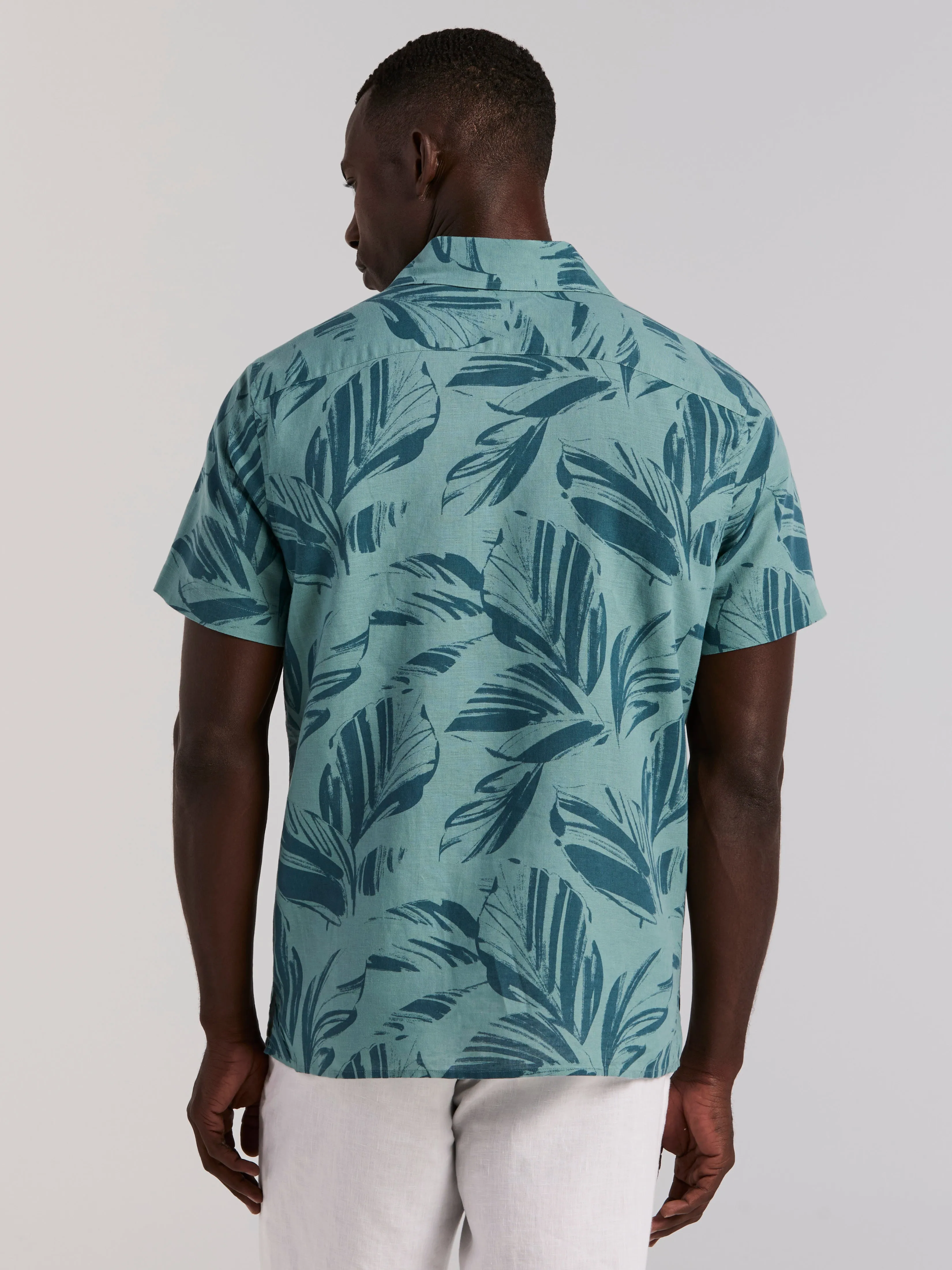 Leaf Print Camp Collar Shirt sold by Perry Ellis product image thumbnail 3