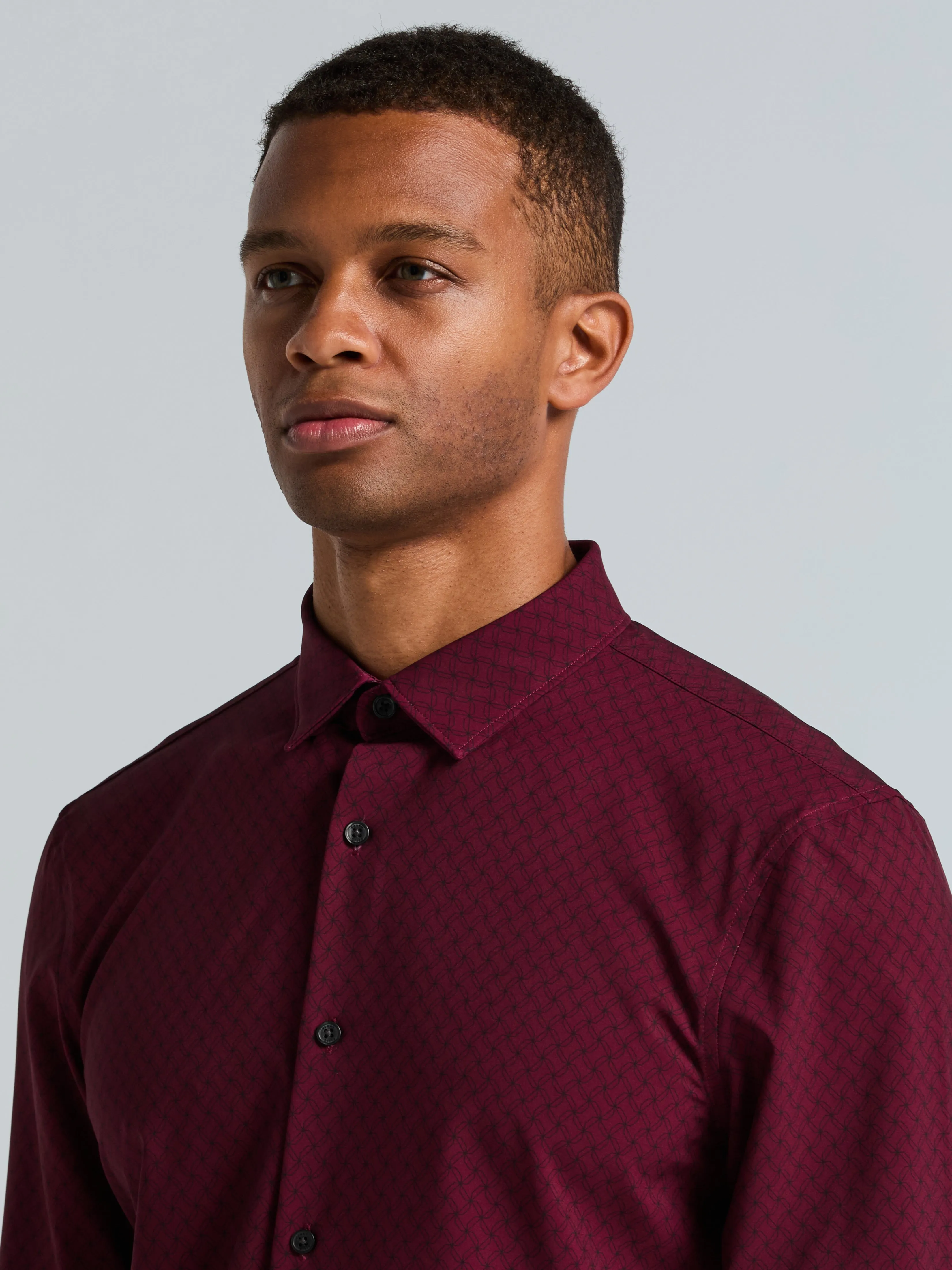 Slim Fit Geo Print Total Stretch Shirt sold by Perry Ellis product image thumbnail 2