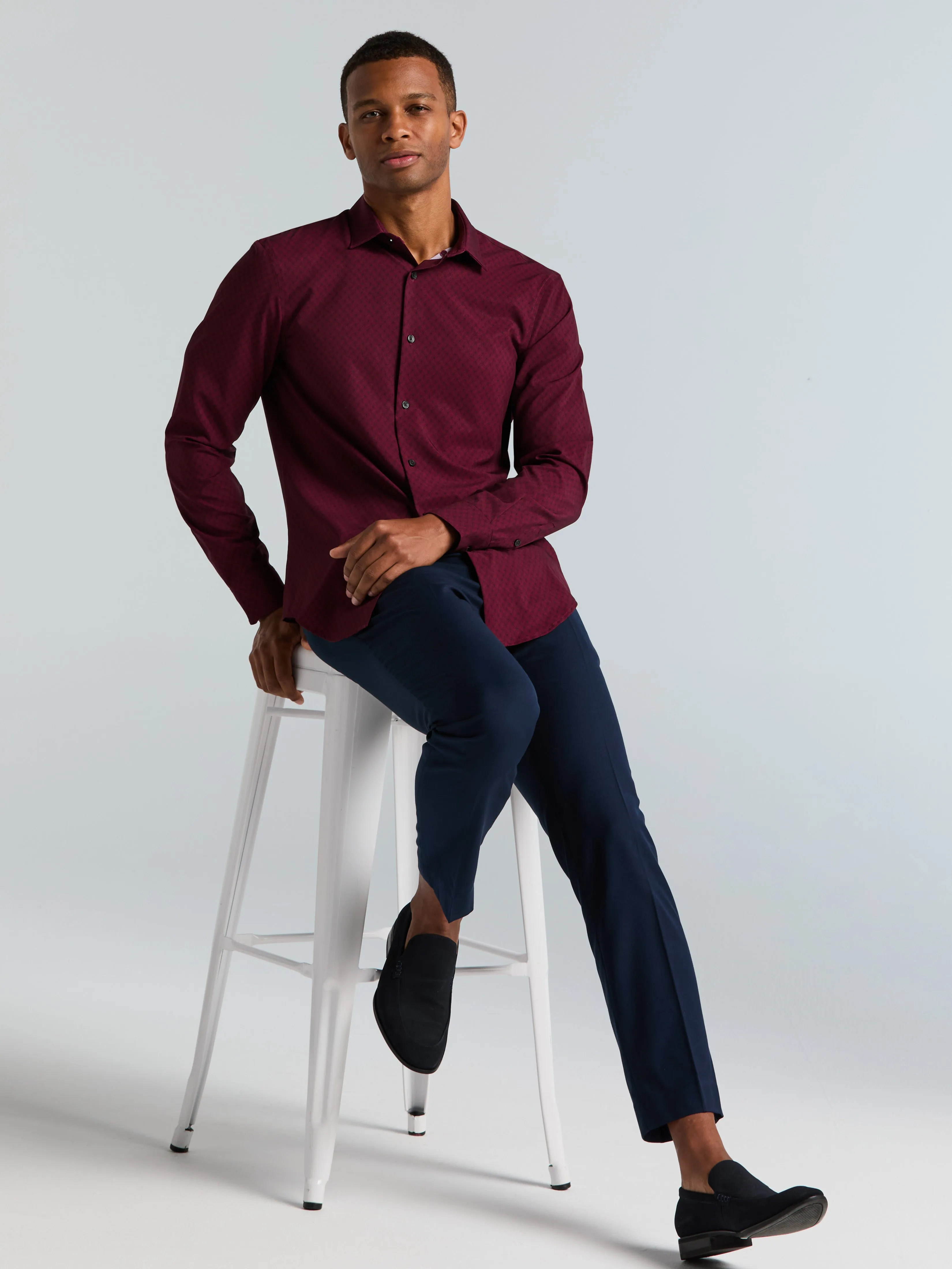 Slim Fit Geo Print Total Stretch Shirt sold by Perry Ellis product image thumbnail 5