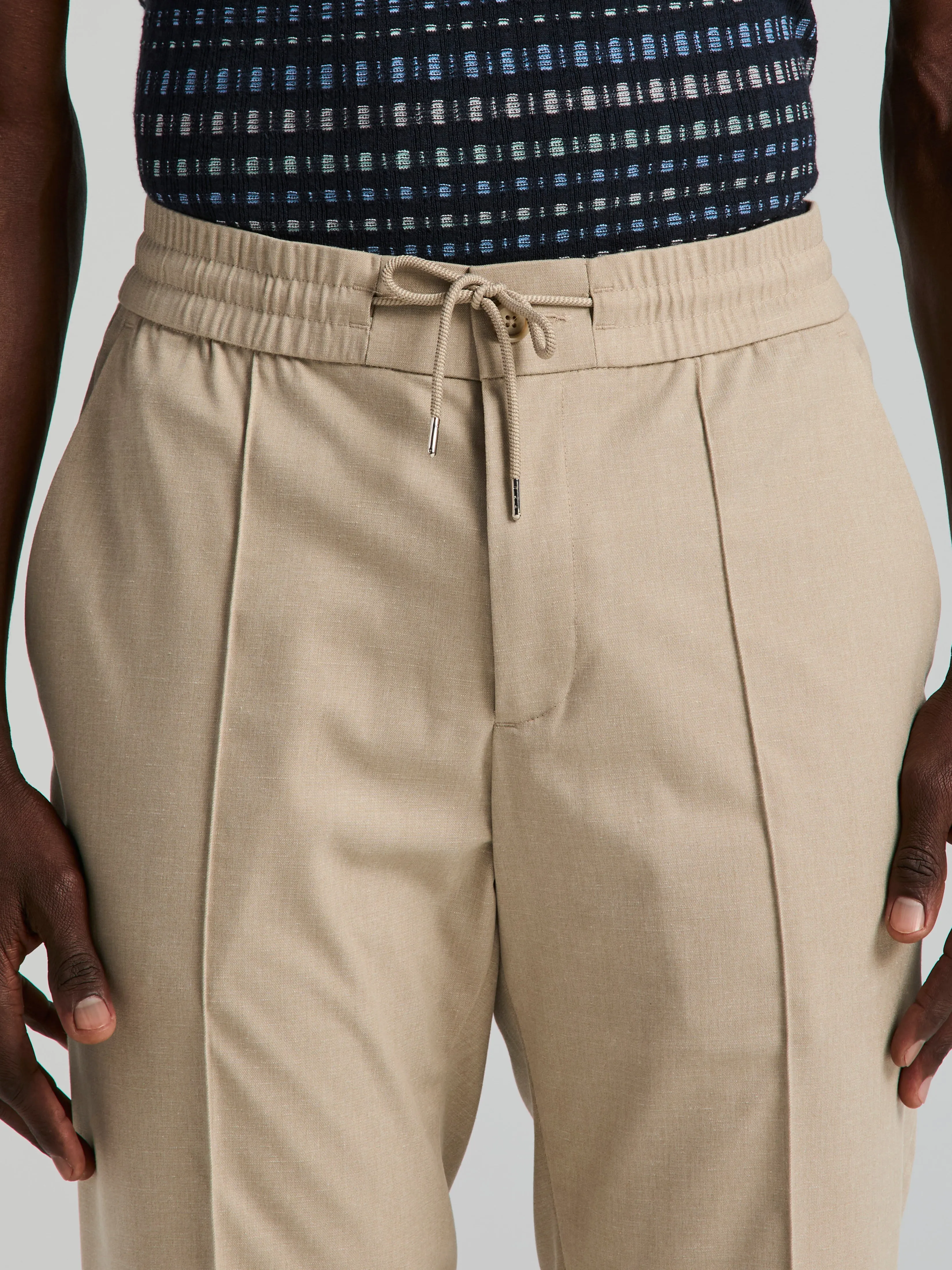 Slim Fit Linen Blend Drawstring Pants sold by Perry Ellis product image thumbnail 2