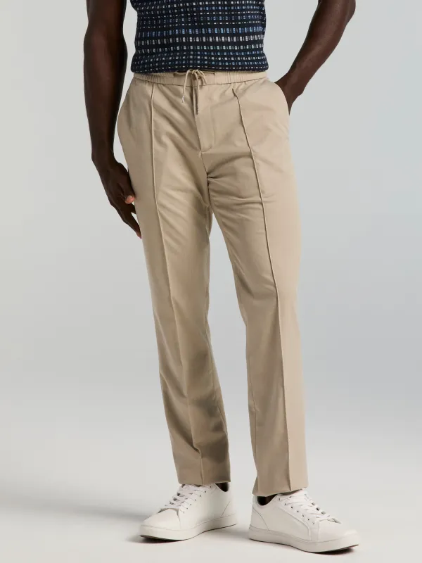 Slim Fit Linen Blend Drawstring Pants made by Perry Ellis