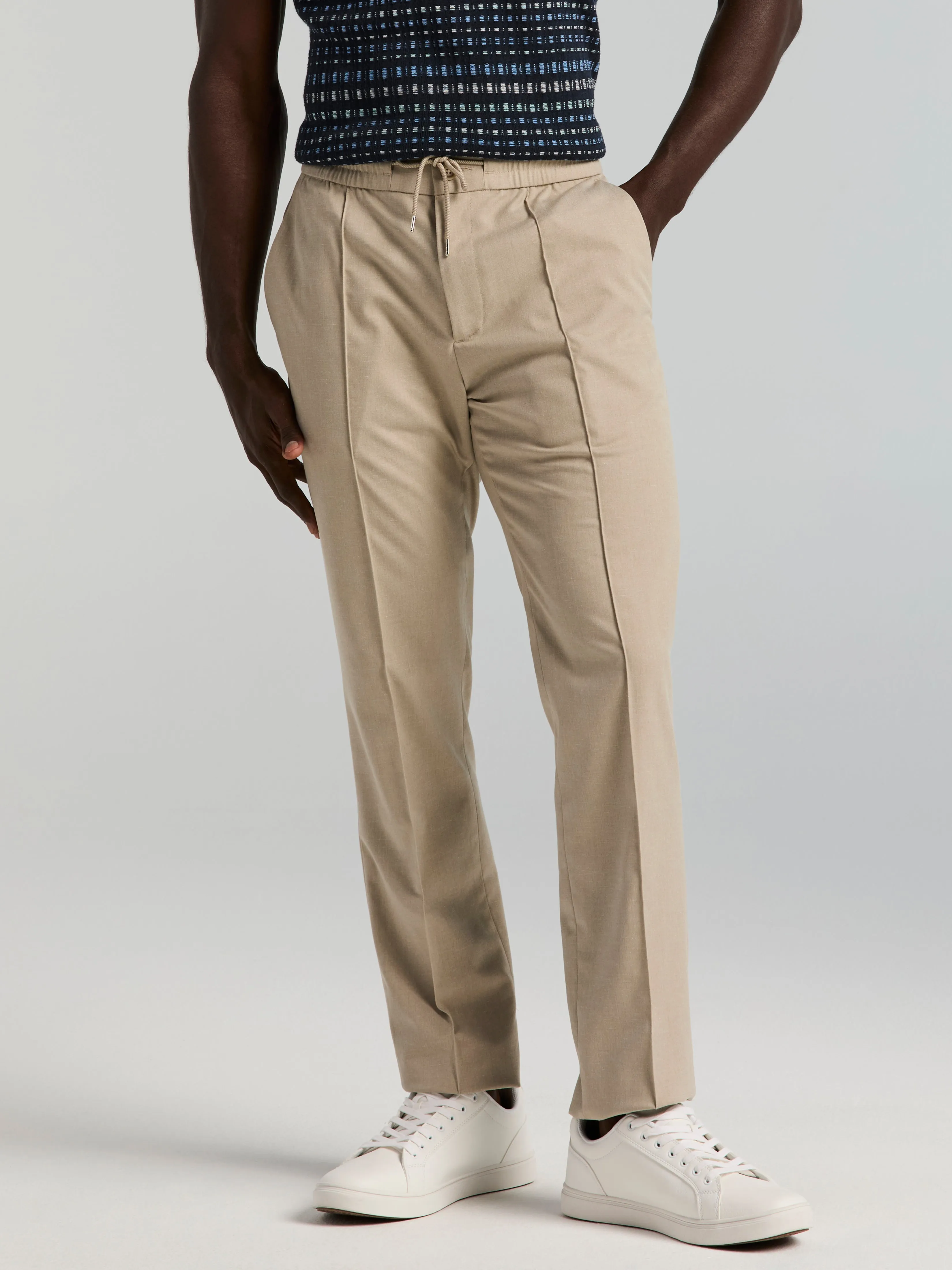 Slim Fit Linen Blend Drawstring Pants sold by Perry Ellis