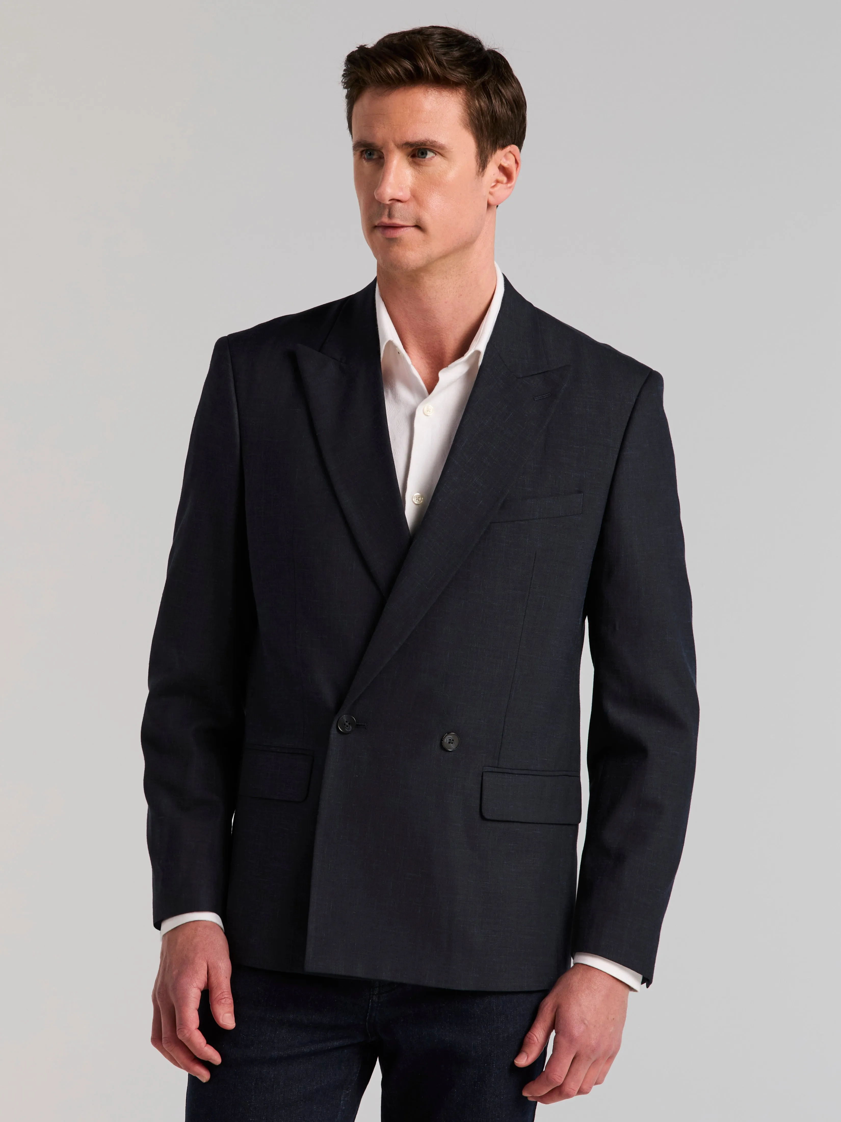 Stretch Double Breasted Suit Jacket sold by Perry Ellis