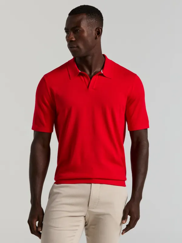 Tech Knit Open Collar Sweater Polo made by Perry Ellis