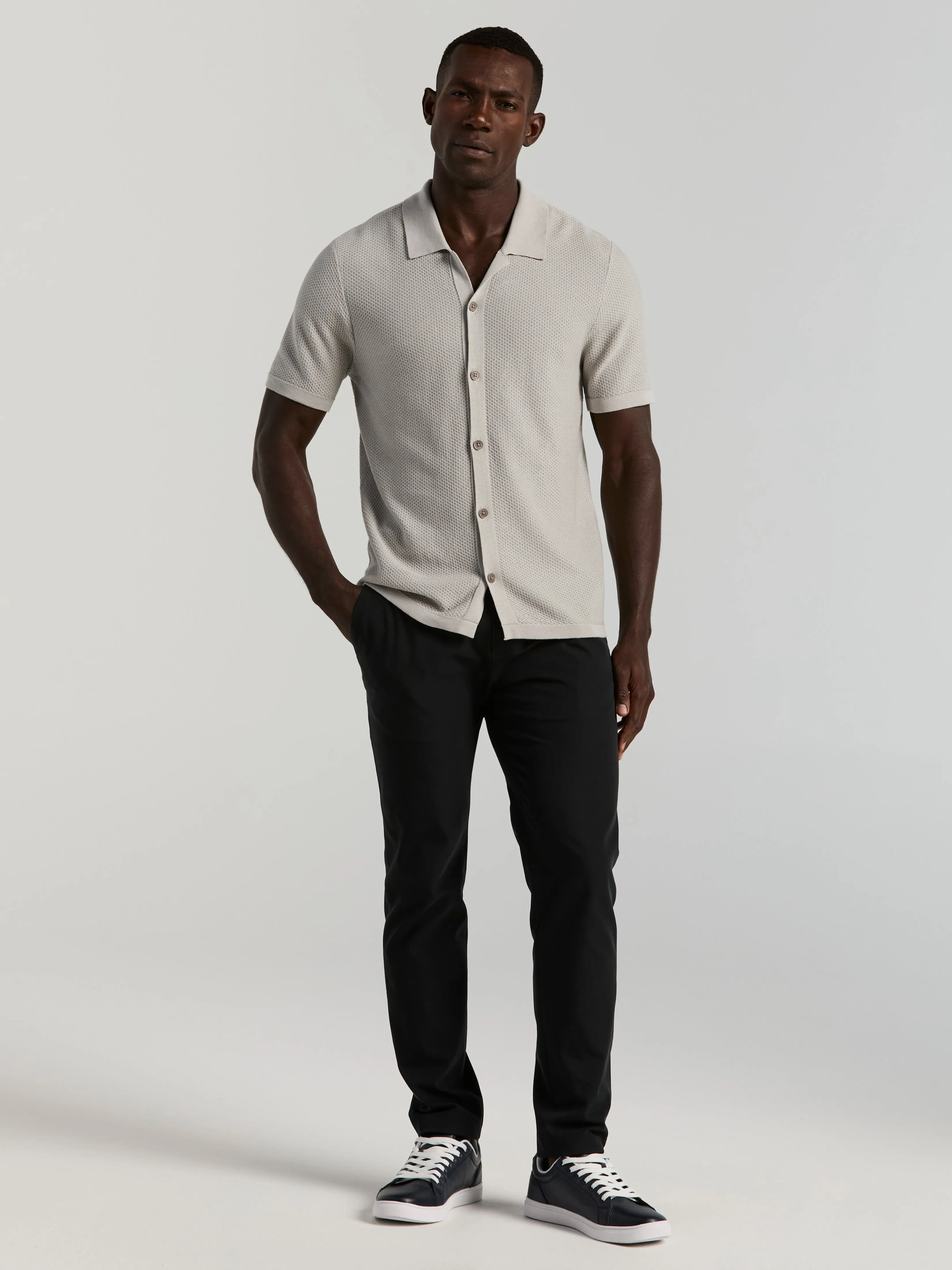 Short Sleeve Button Front Sweater sold by Perry Ellis product image thumbnail 4