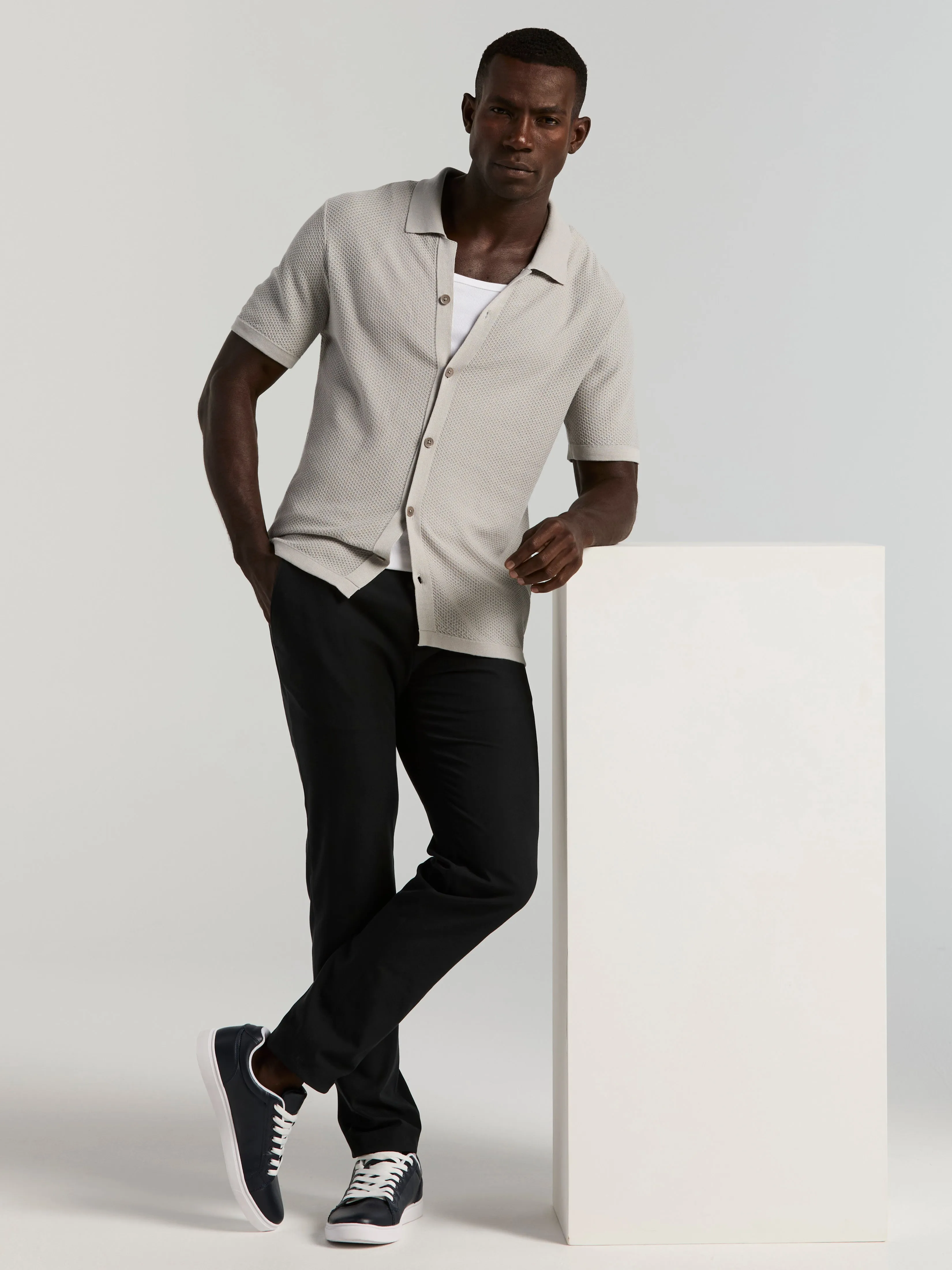 Short Sleeve Button Front Sweater sold by Perry Ellis product image thumbnail 5