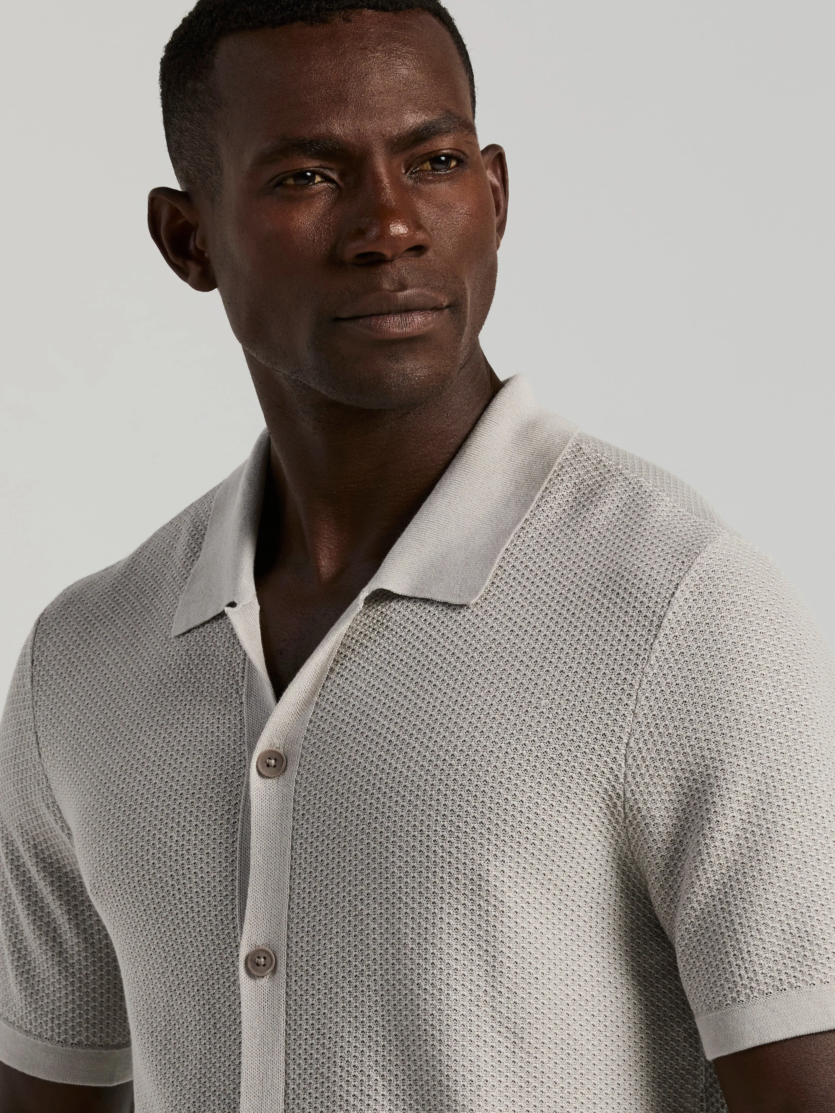 Short Sleeve Button Front Sweater sold by Perry Ellis product image thumbnail 3