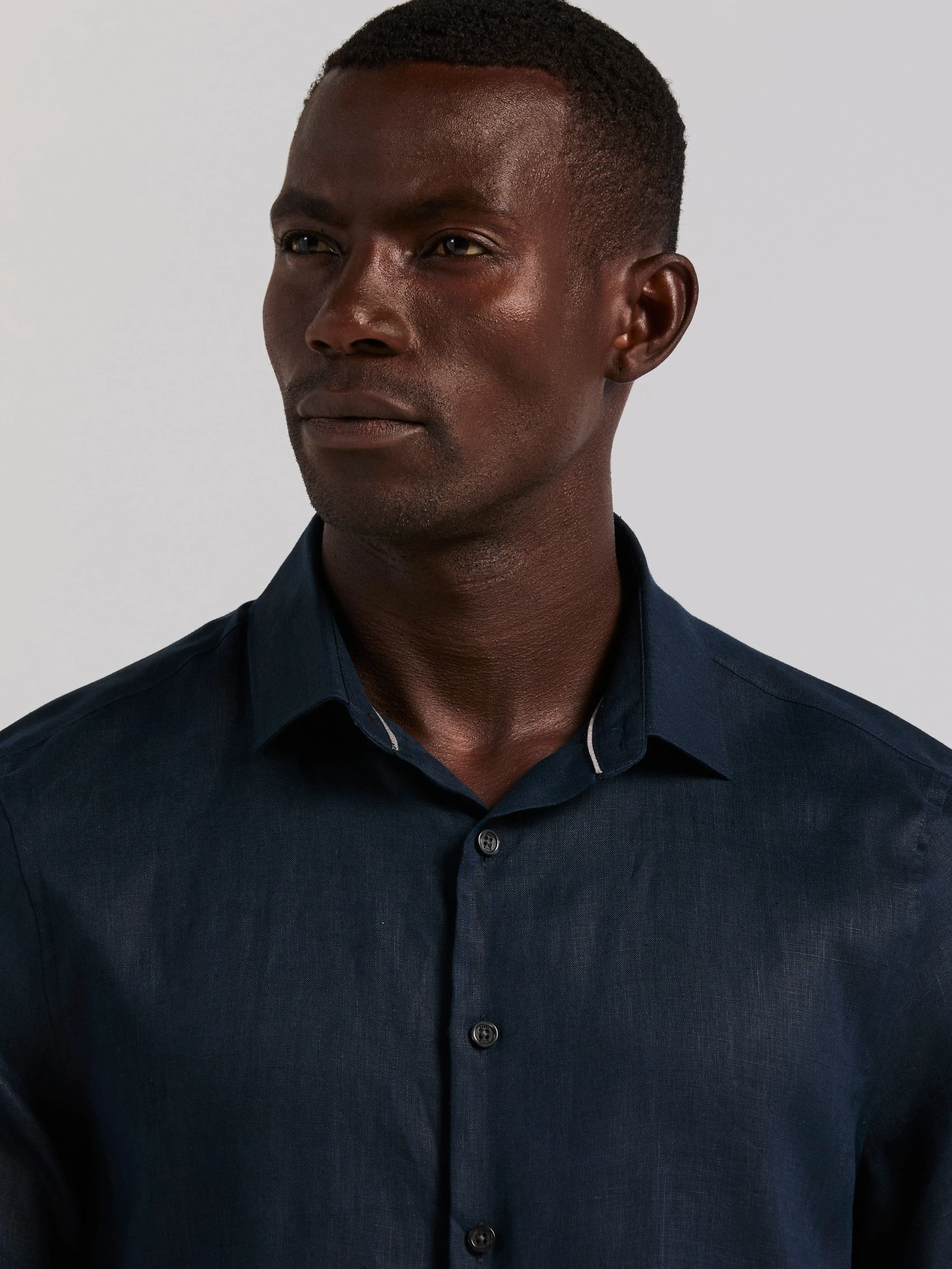 Solid Linen Blend Short Sleeve Shirt sold by Perry Ellis product image thumbnail 2
