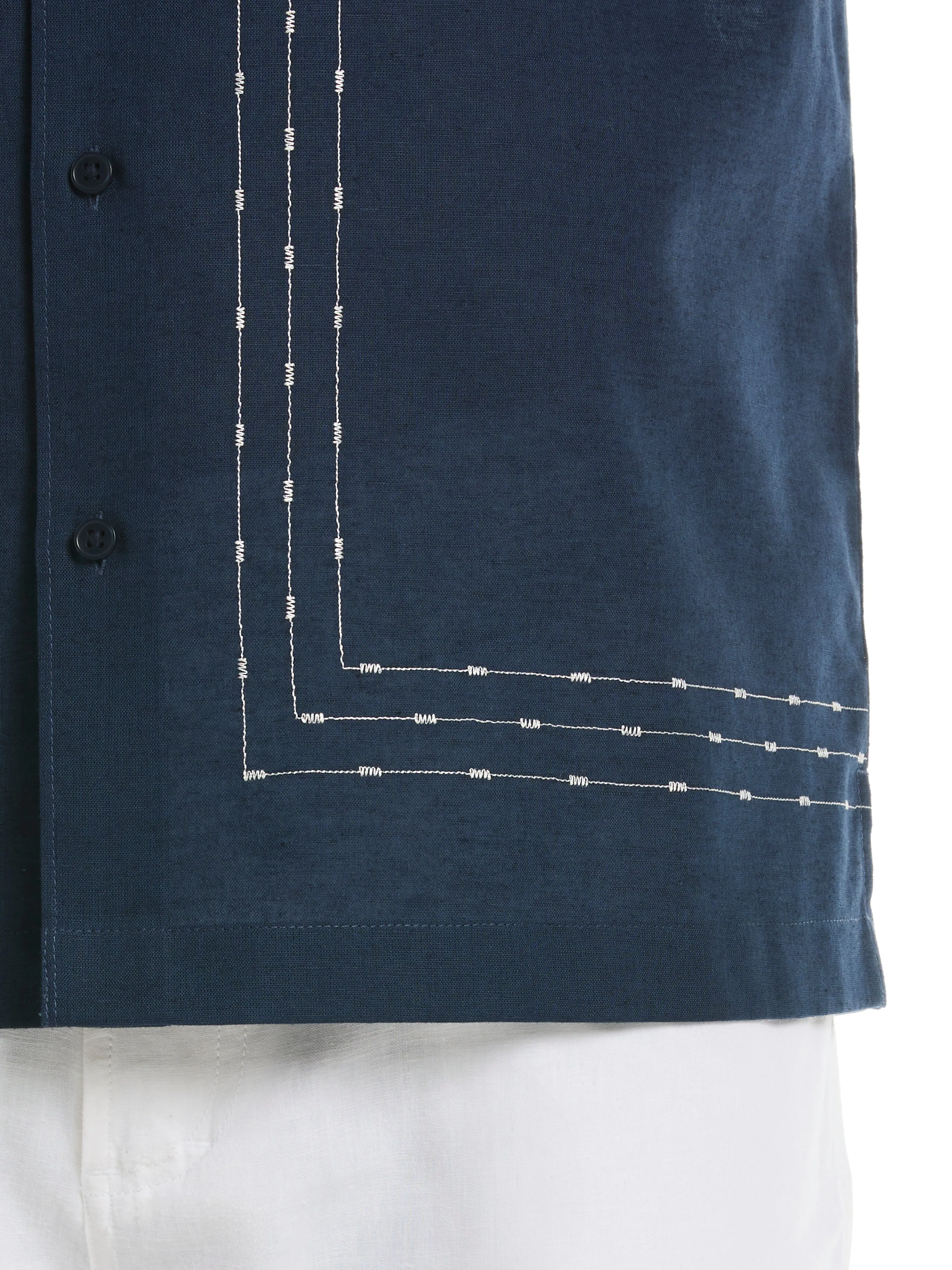 Linen Blend Embroidered Shirt sold by Perry Ellis product image thumbnail 2