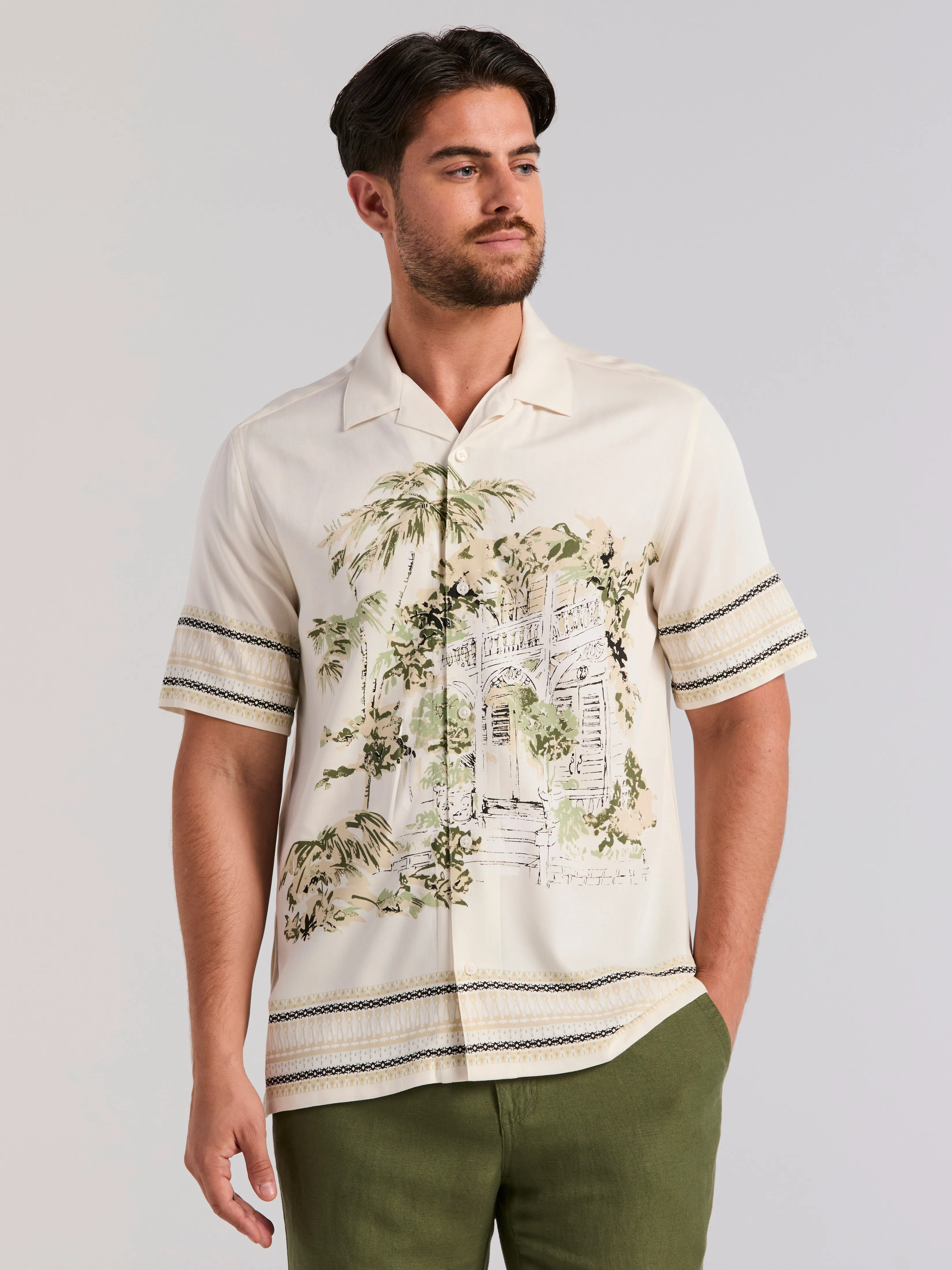 Scenic Print Shirt sold by Perry Ellis