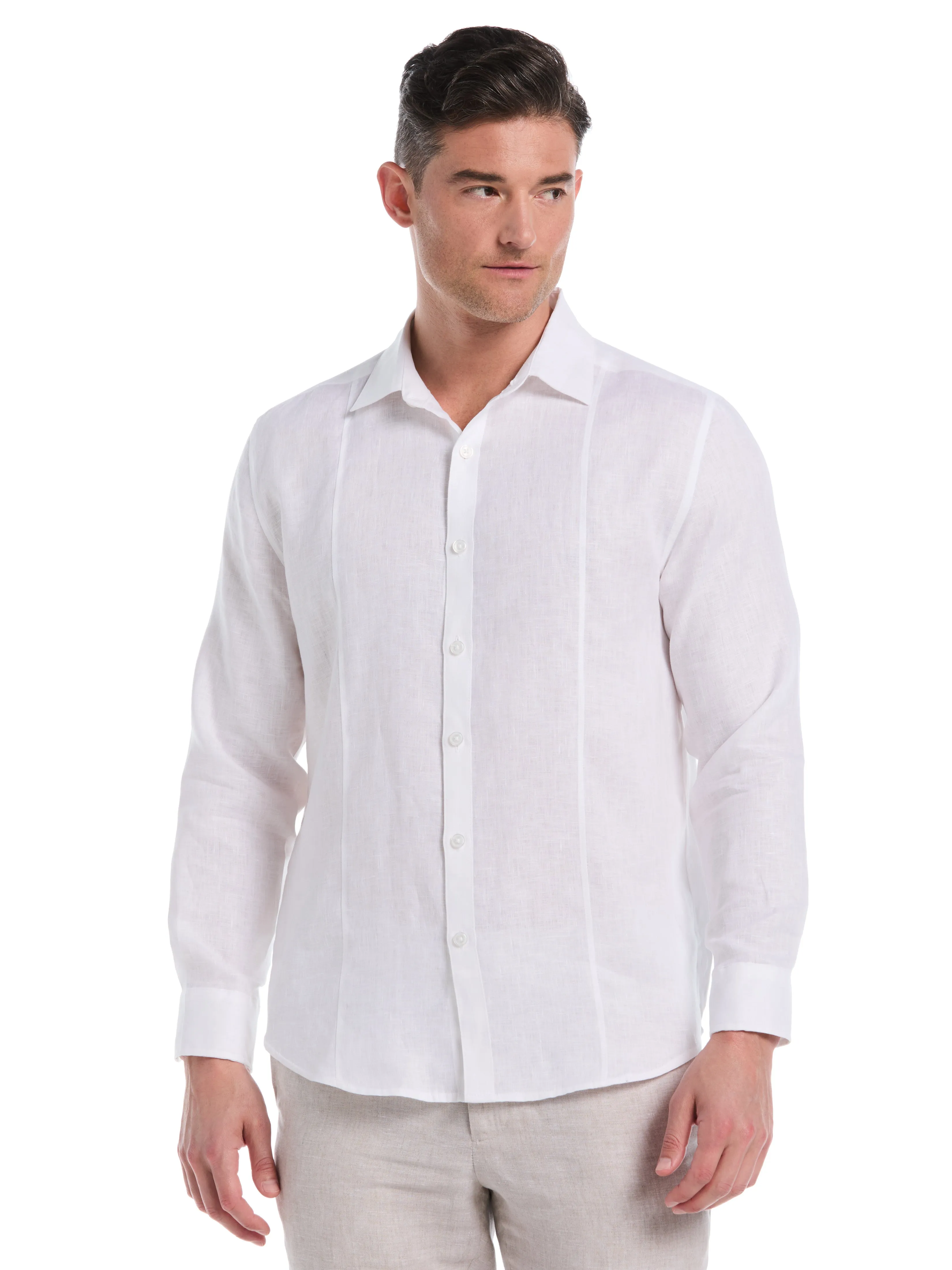 Solid Linen Sport Shirt sold by Perry Ellis product image thumbnail 2
