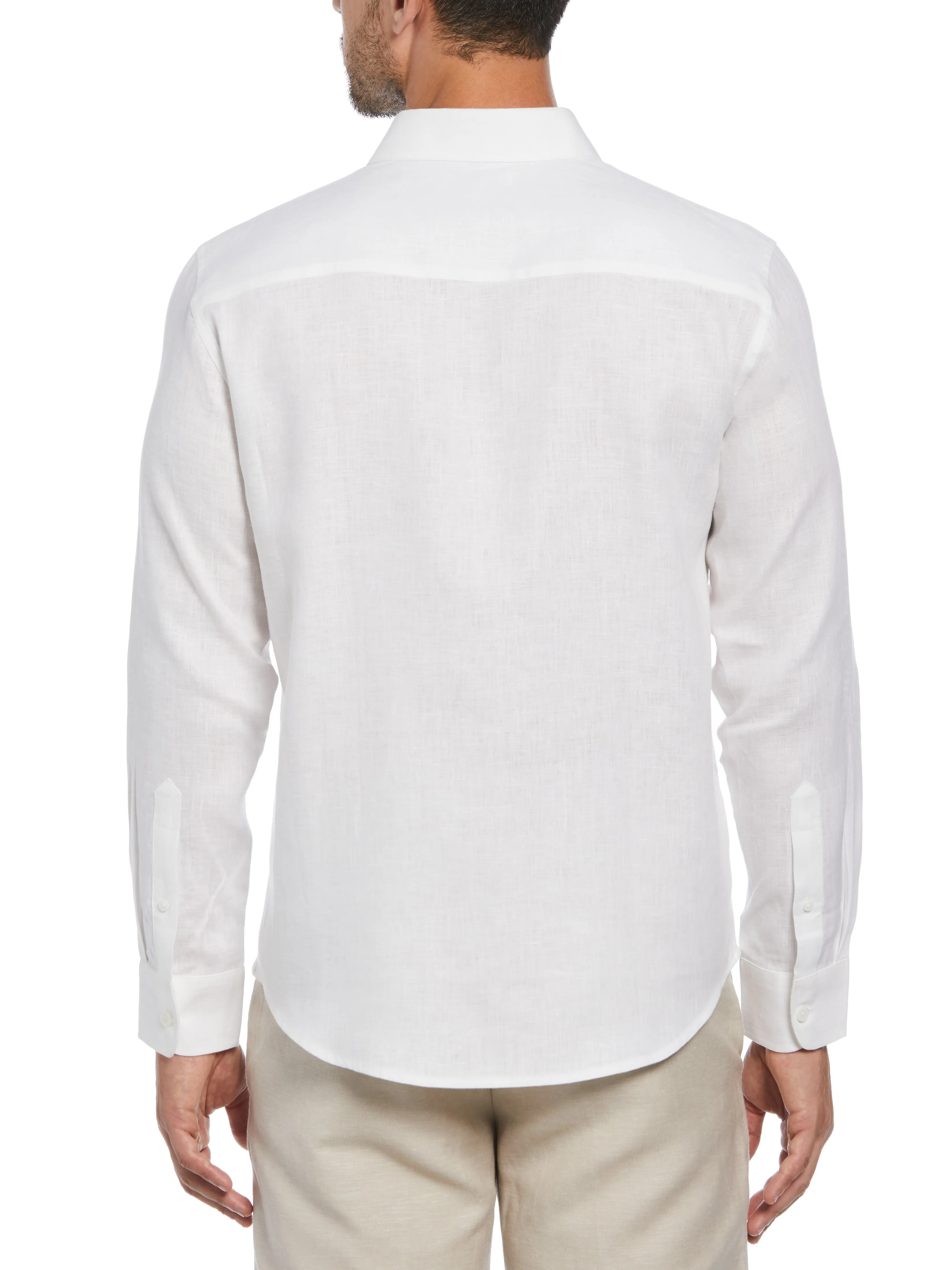 Solid Linen Sport Shirt sold by Perry Ellis product image thumbnail 4