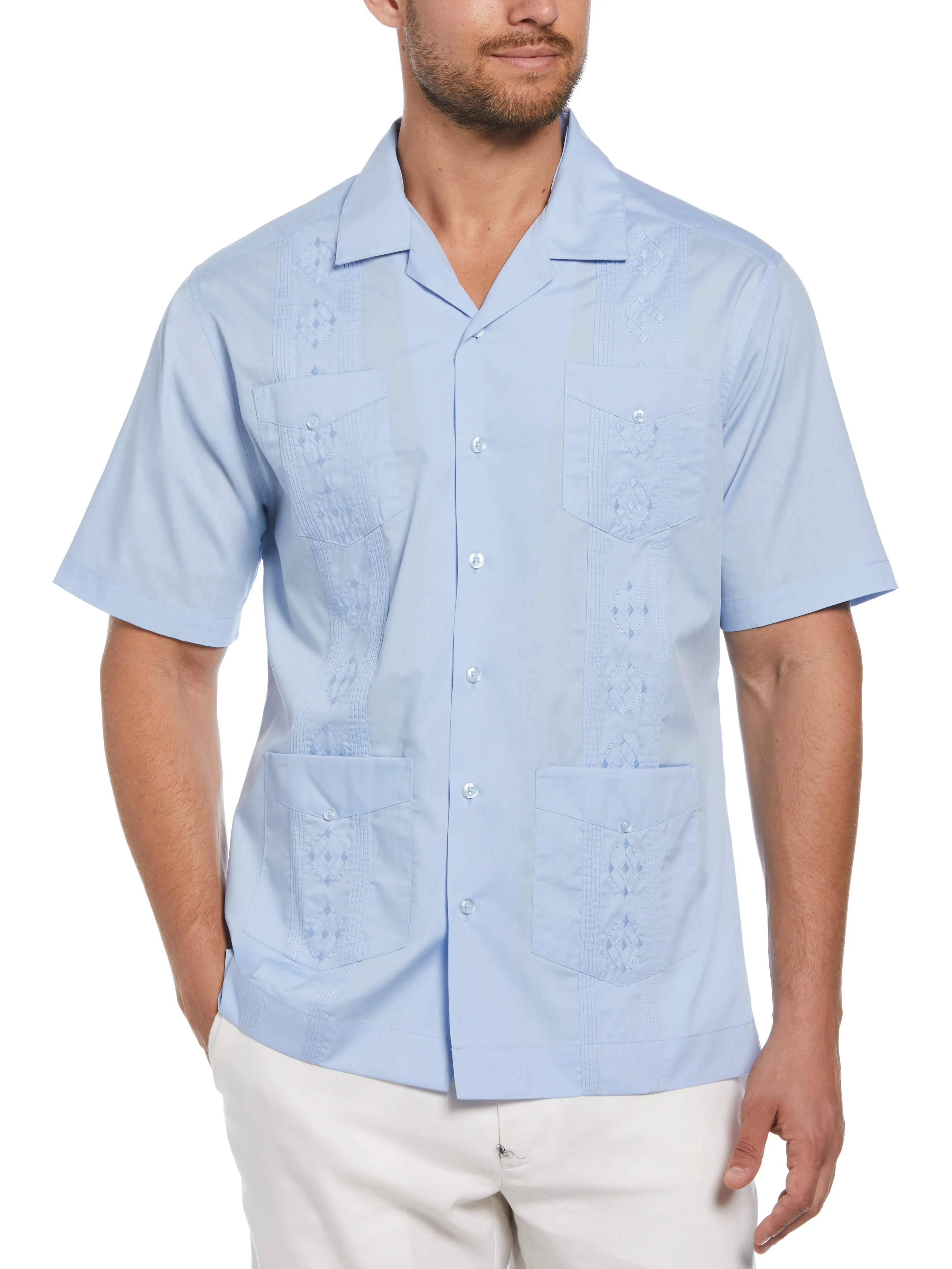 Big & Tall Poplin Guayabera Shirt sold by Perry Ellis product image thumbnail 5