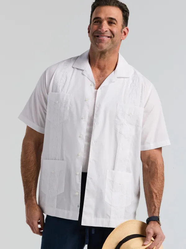 Big & Tall Poplin Guayabera Shirt made by Cubavera